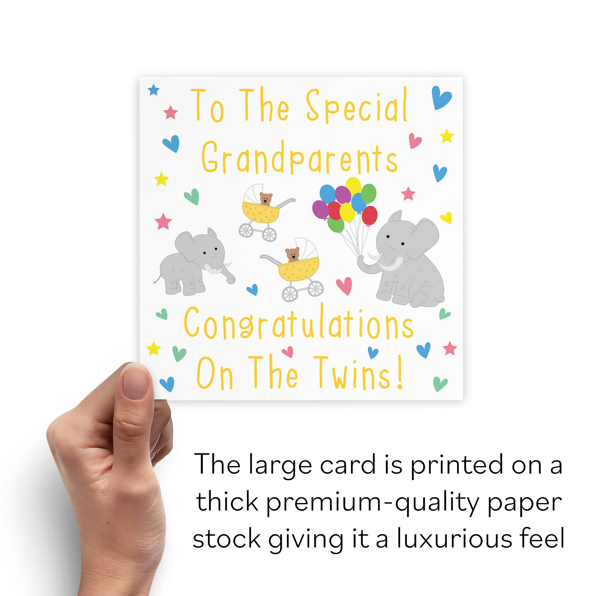 Large Congratulations New Baby Twins Card For Grandparents Iconic - Default Title (B0B6WSF2D4)