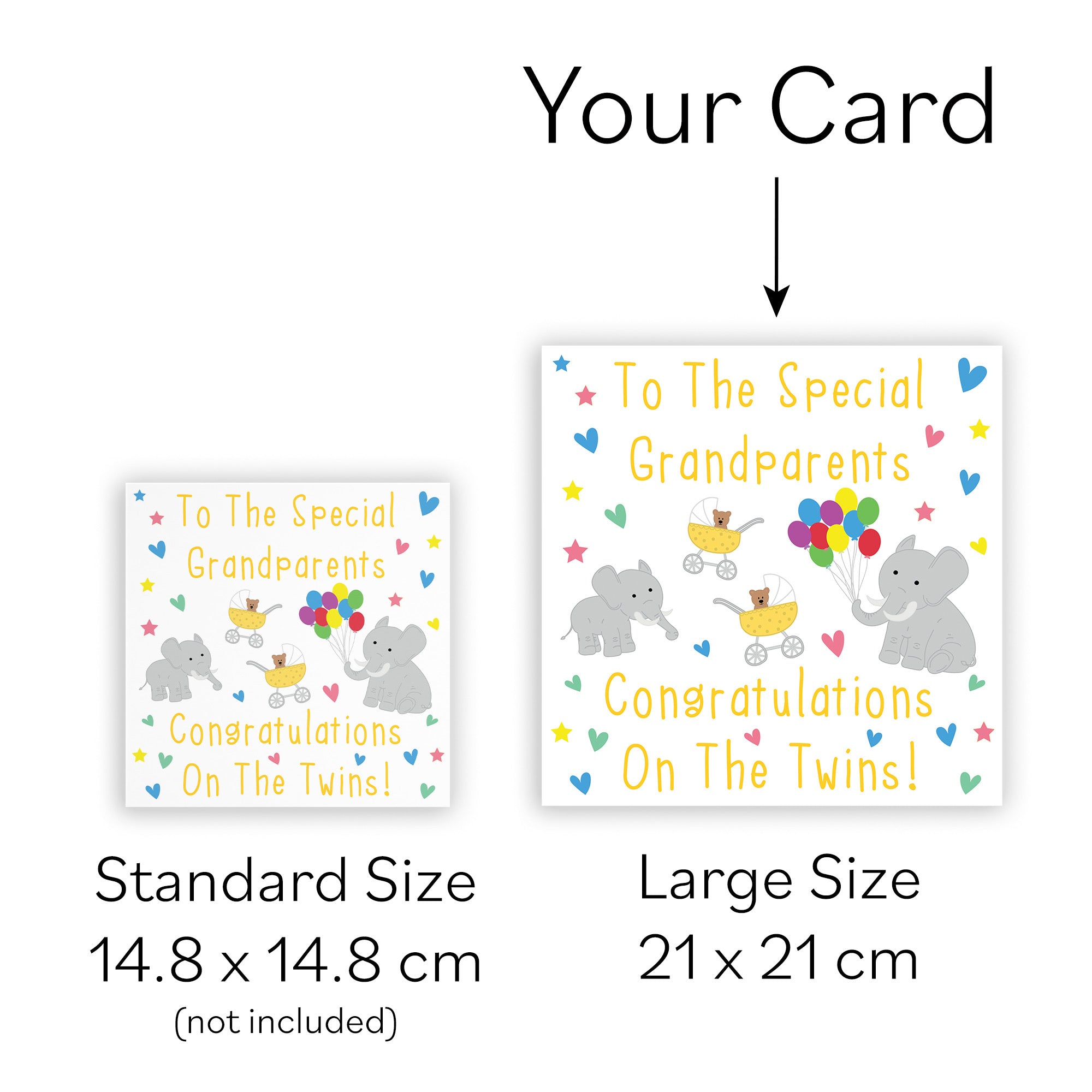 Large Congratulations New Baby Twins Card For Grandparents Iconic - Default Title (B0B6WSF2D4)