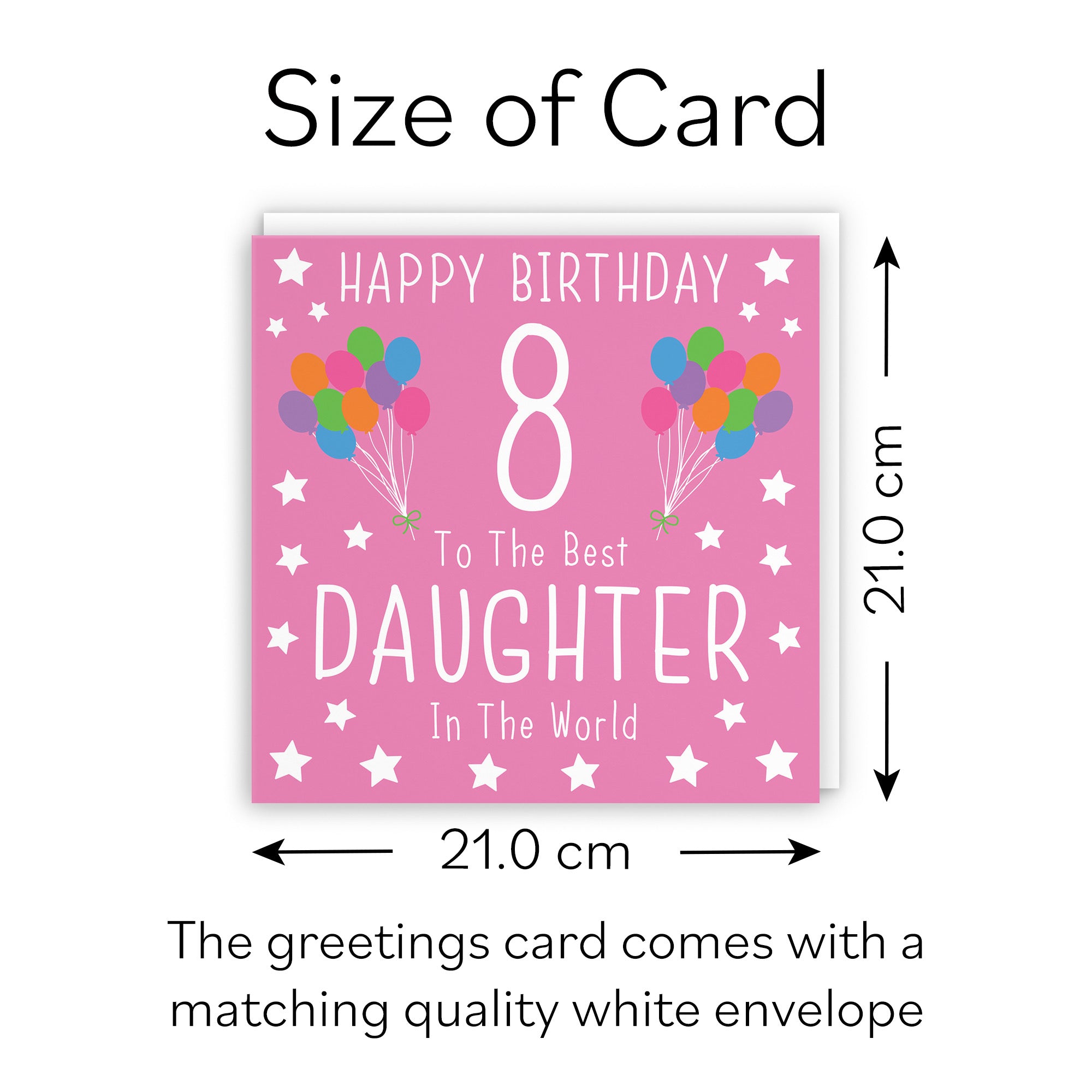 Large Daughter 8th Birthday Card Iconic - Default Title (B0BBMS5QT1)