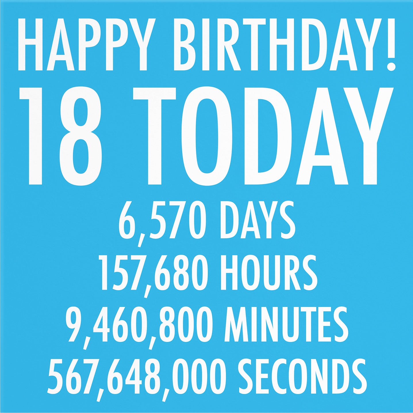 Large 18th Birthday Card Blue Numbers - Default Title (B0BBMTKX7W)