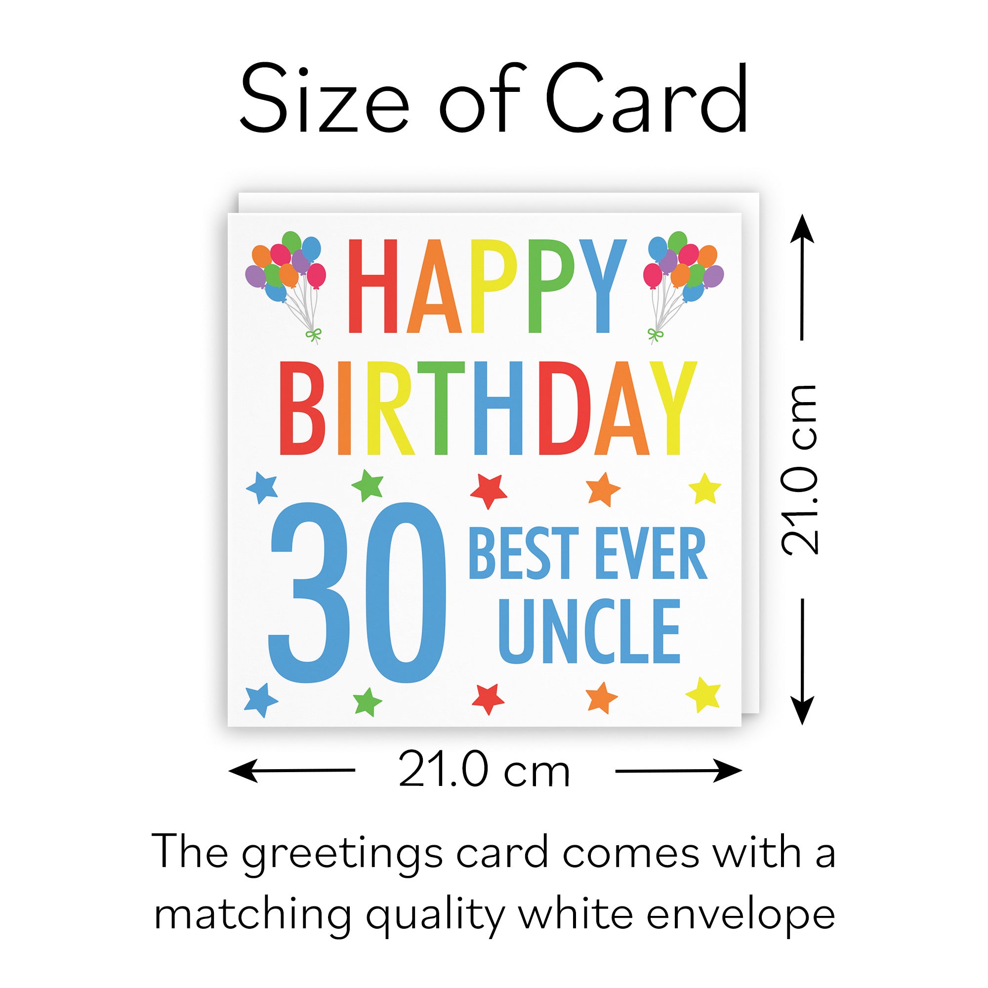 Large Uncle 30th Birthday Card Colourful - Default Title (B0BBMTN9X7)