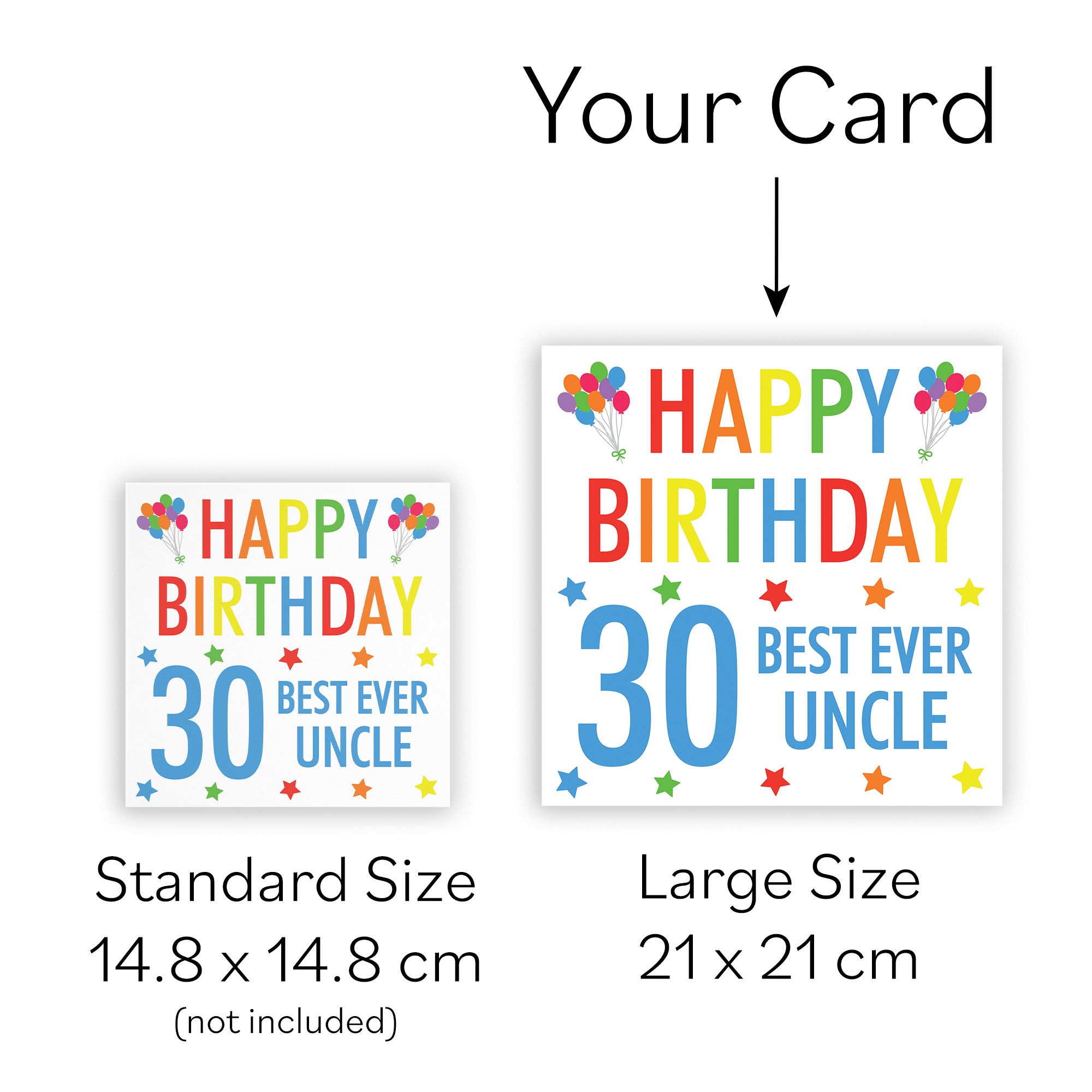 Large Uncle 30th Birthday Card Colourful - Default Title (B0BBMTN9X7)