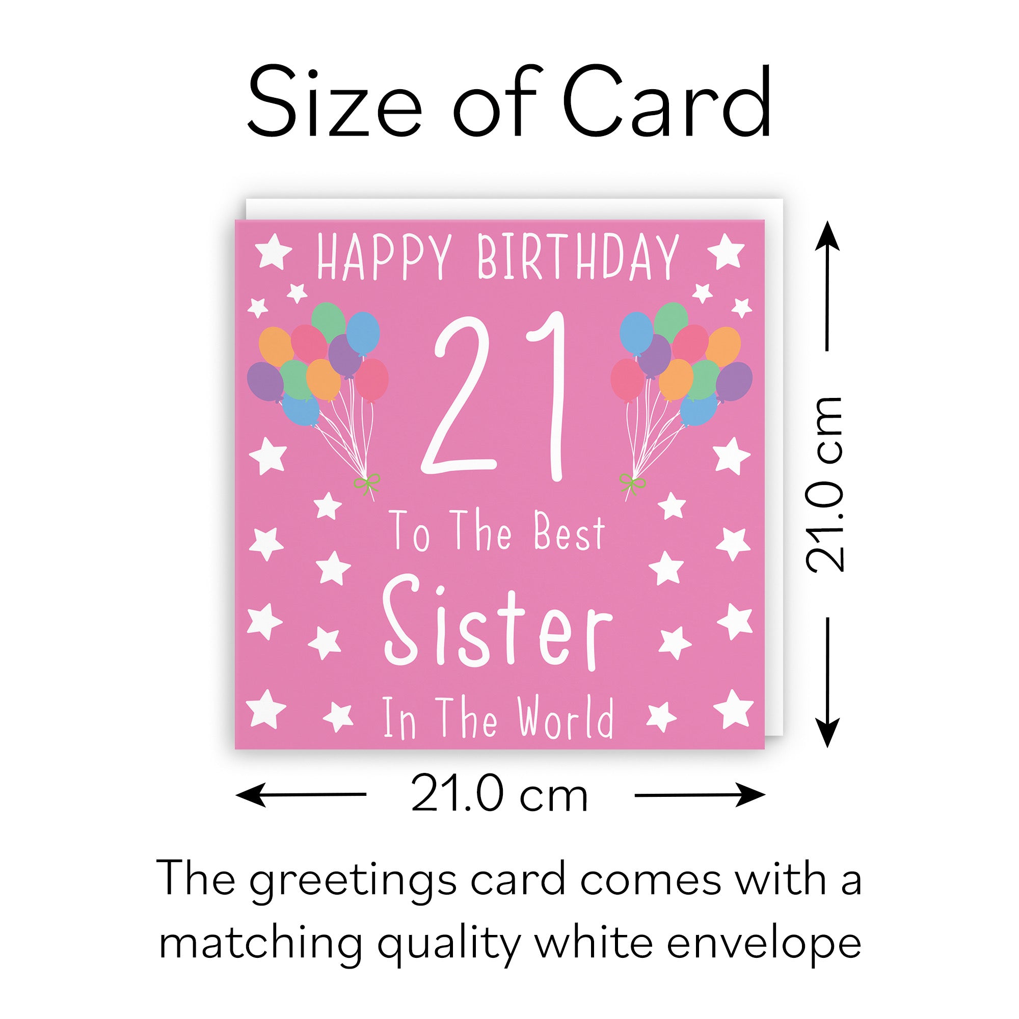 Large Sister 21st Birthday Card Iconic - Default Title (B0BBMV118S)