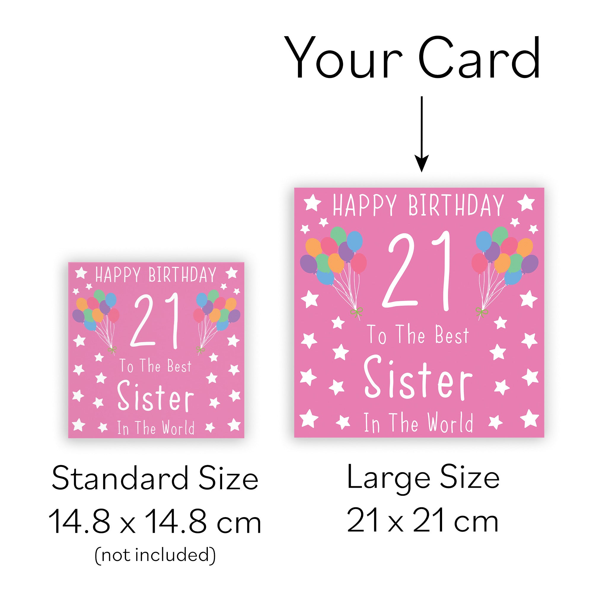 Large Sister 21st Birthday Card Iconic - Default Title (B0BBMV118S)