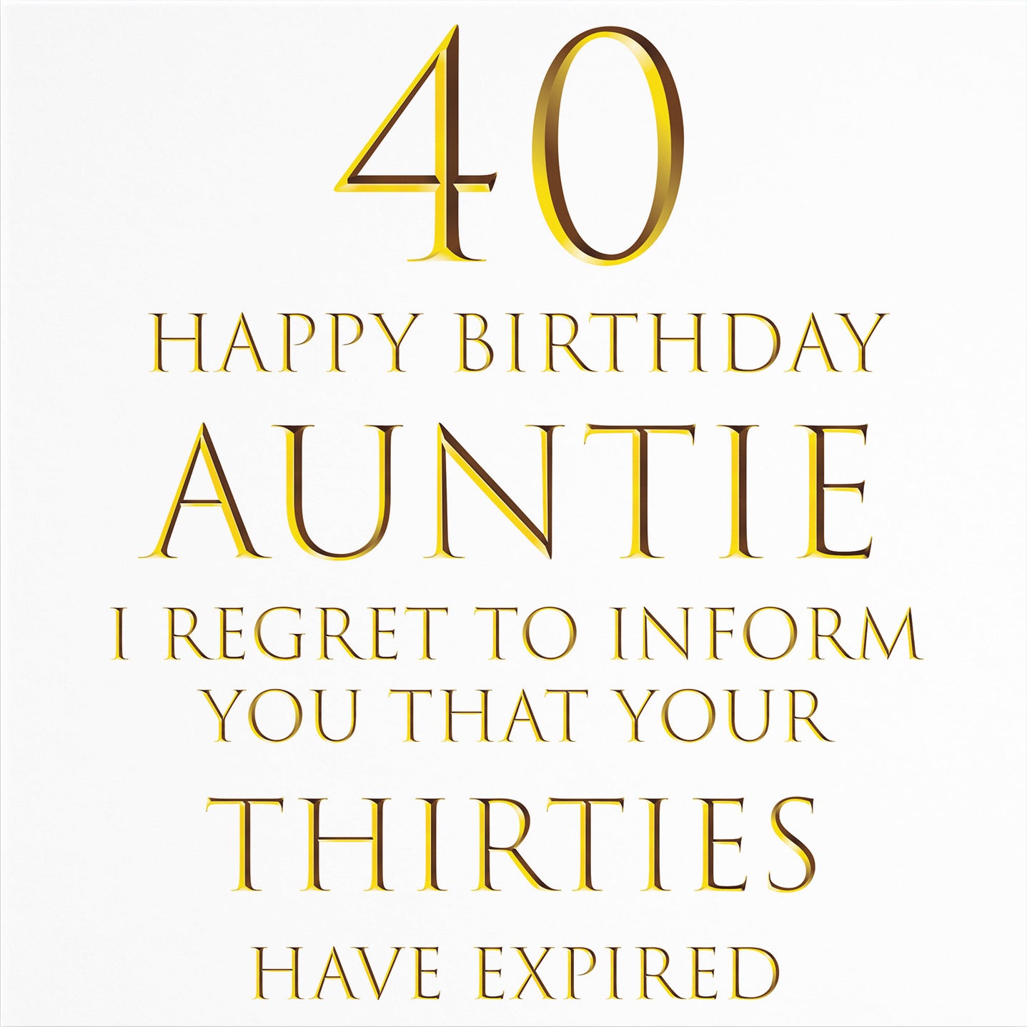 Large Auntie 40th Birthday Card Milano - Default Title (B0BBMVKVD4)