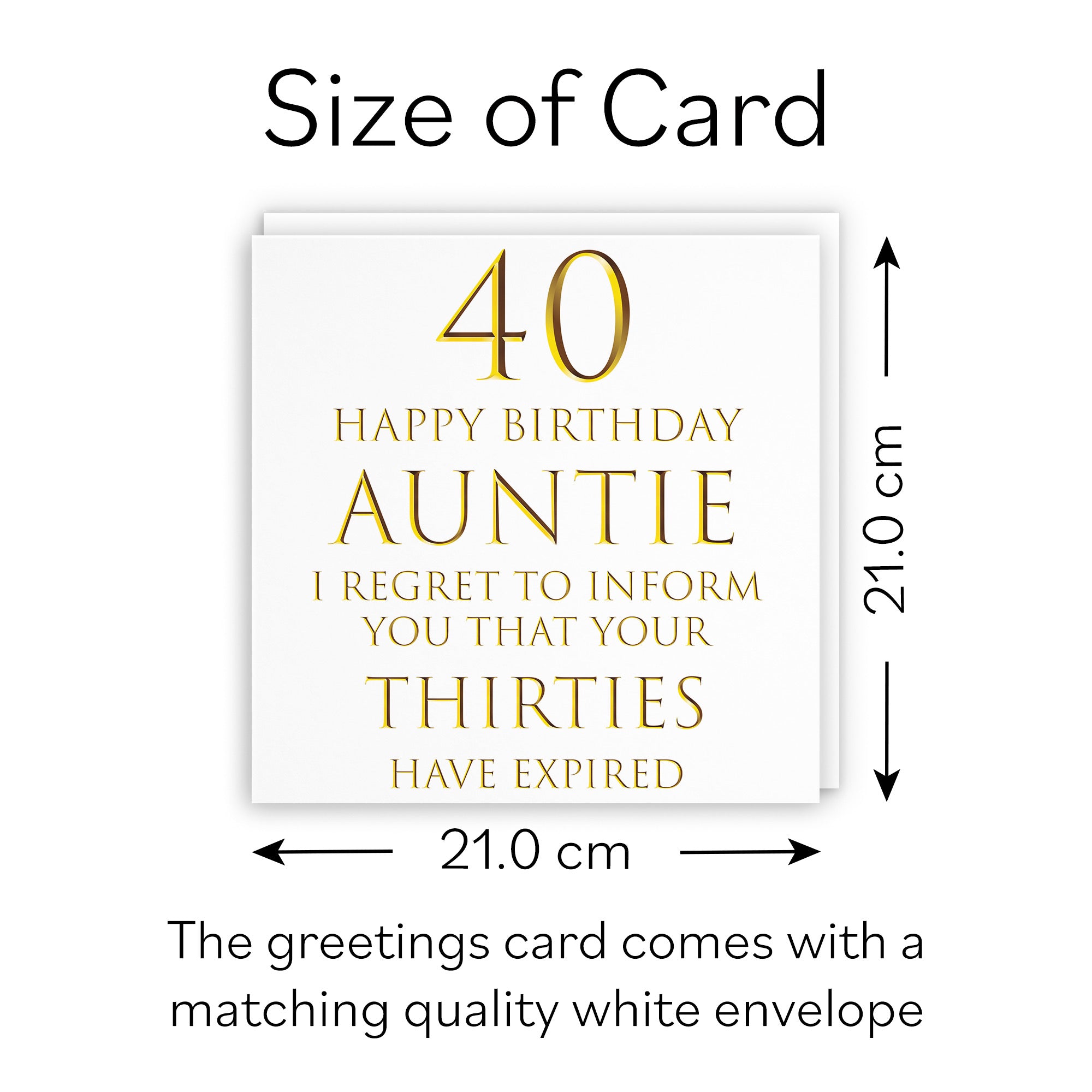 Large Auntie 40th Birthday Card Milano - Default Title (B0BBMVKVD4)