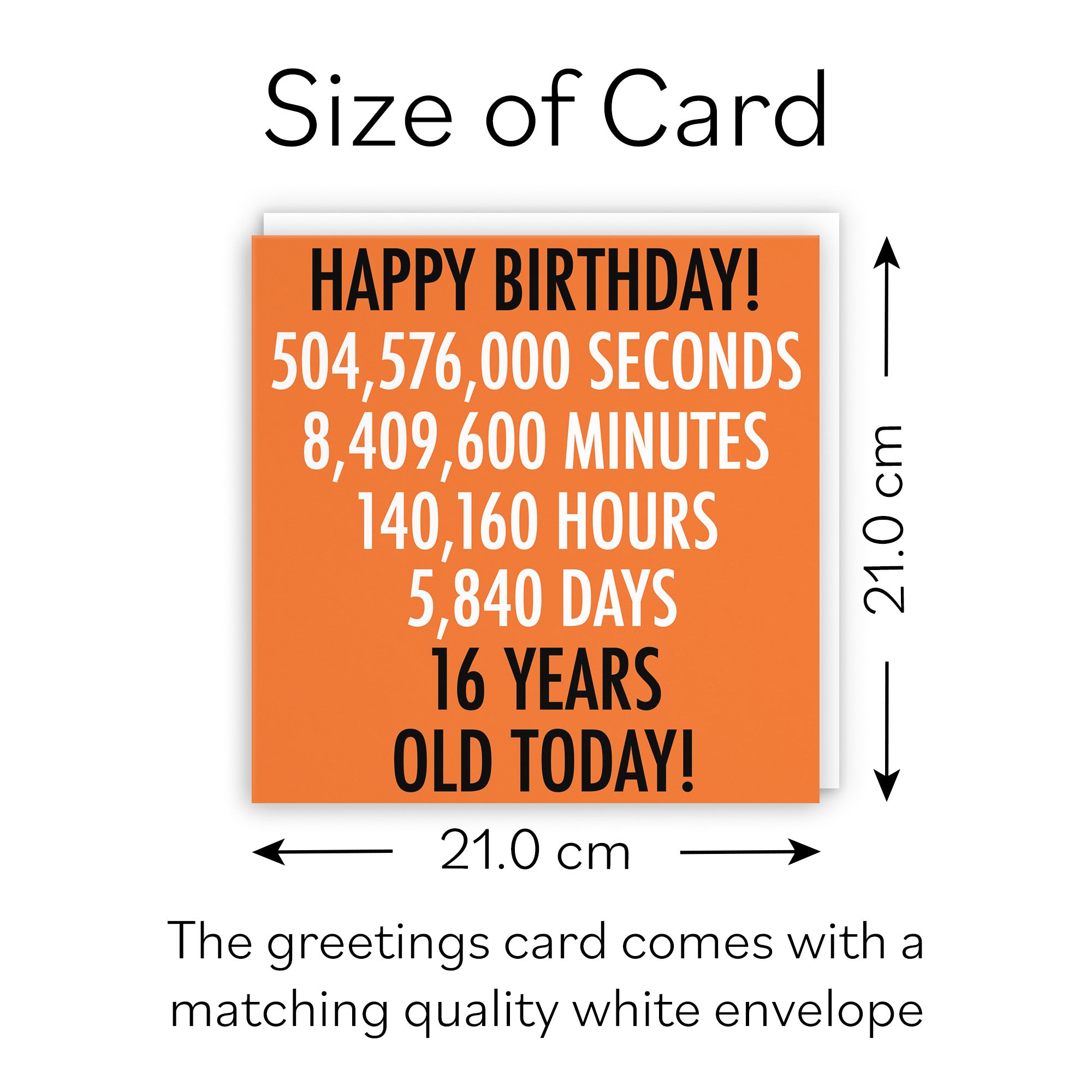 Large 16th Birthday Card Urban Colour Orange - Default Title (B0BBMVW88Z)