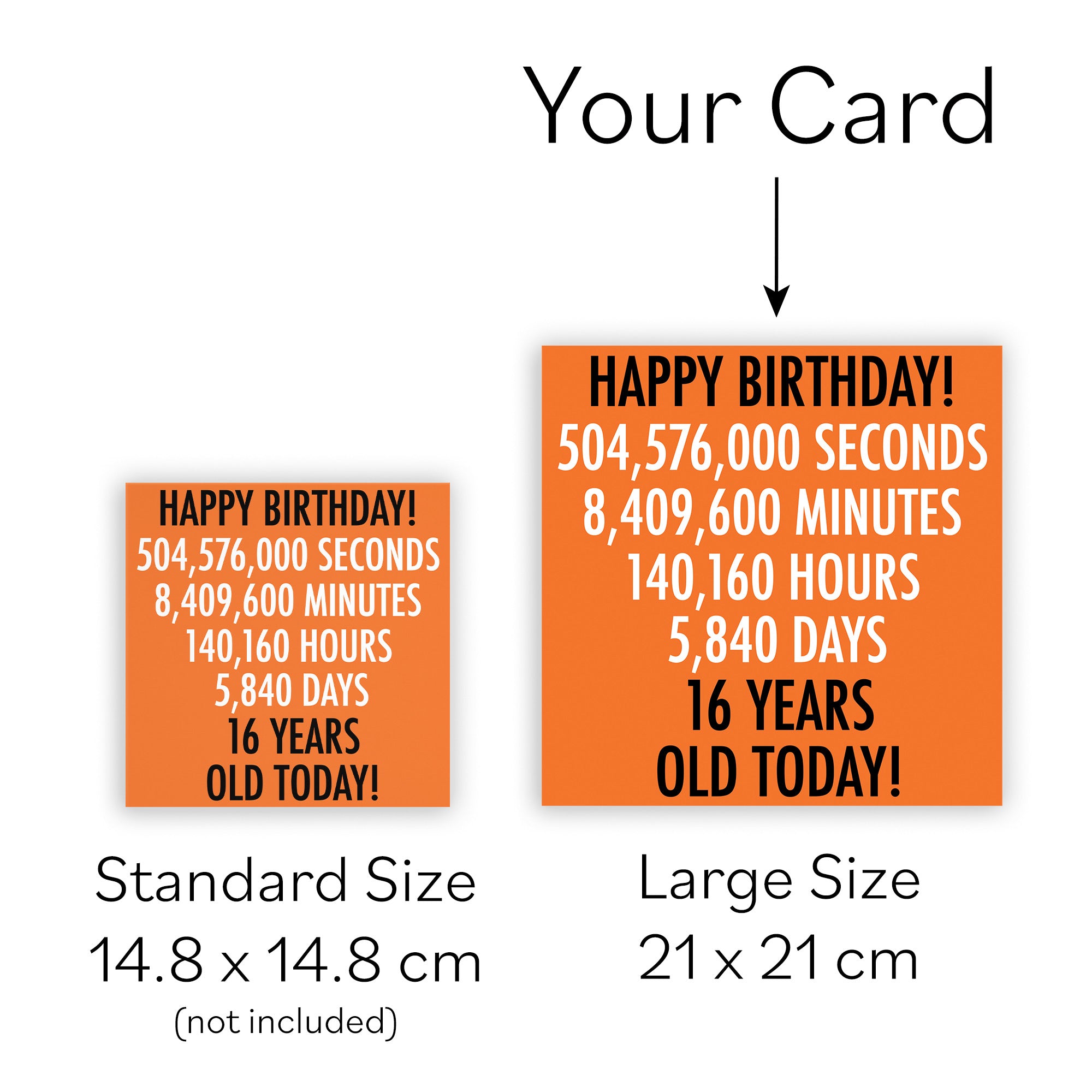 Large 16th Birthday Card Urban Colour Orange - Default Title (B0BBMVW88Z)
