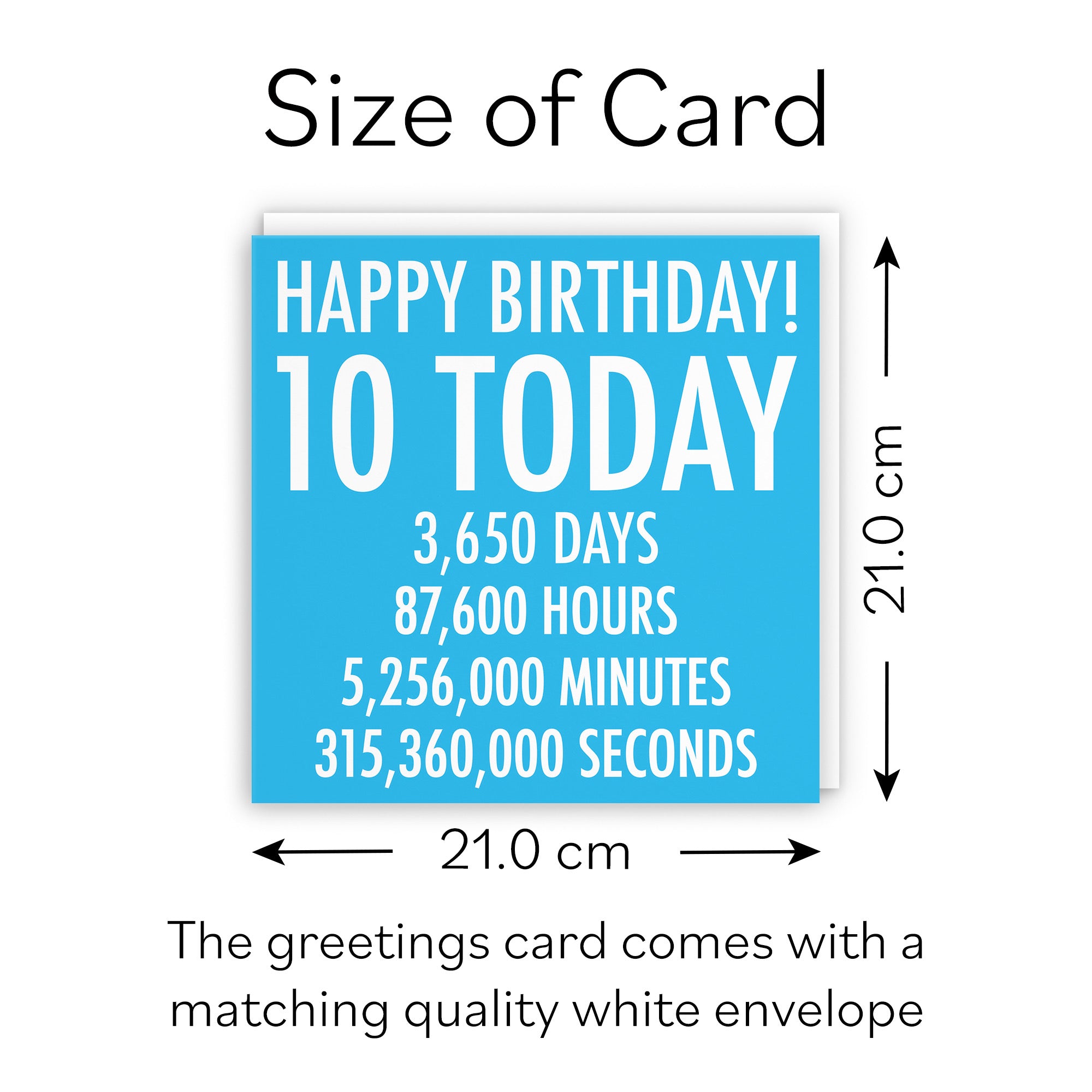 Large 10th Birthday Card Blue Numbers - Default Title (B0BBMW525W)