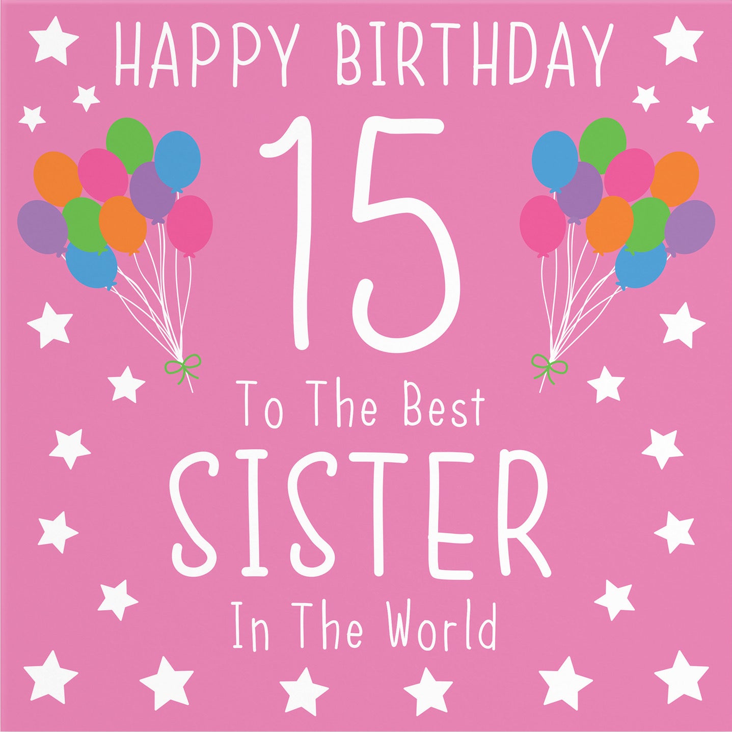 Large Sister 15th Birthday Card Iconic - Default Title (B0BBMWK8FL)