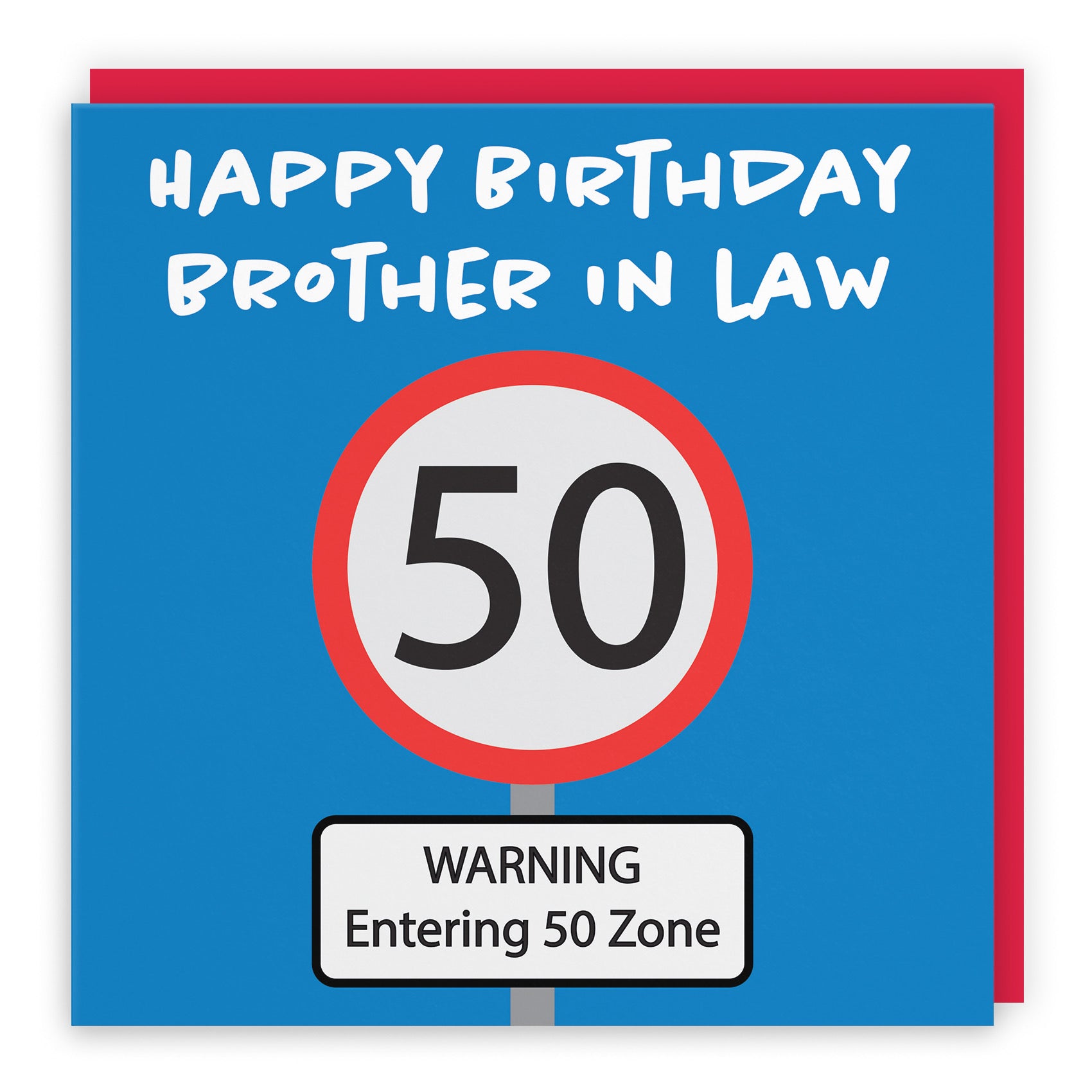 Large Brother In Law 50th Birthday Card Road Sign - Default Title (B0BBMX216P)