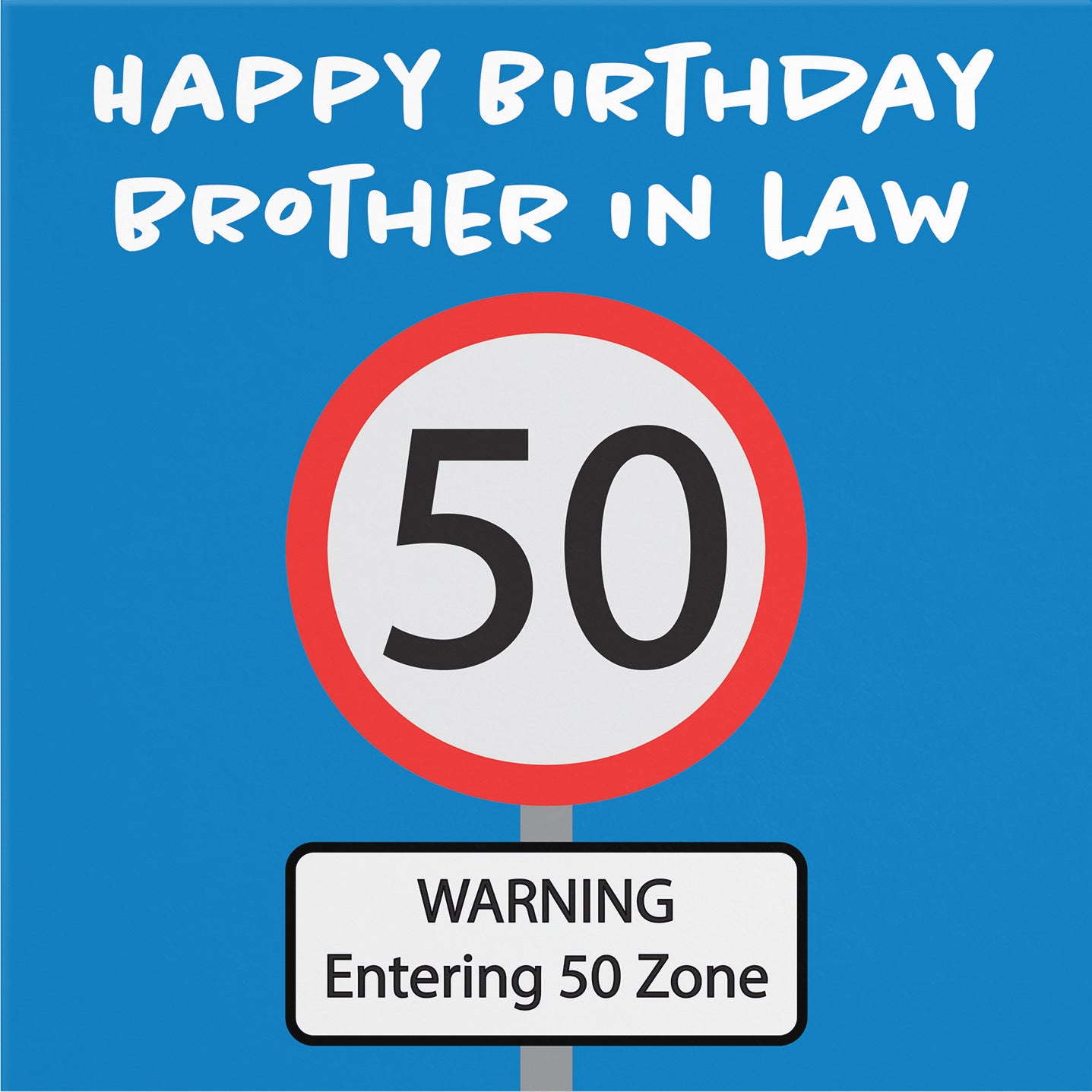 Large Brother In Law 50th Birthday Card Road Sign - Default Title (B0BBMX216P)