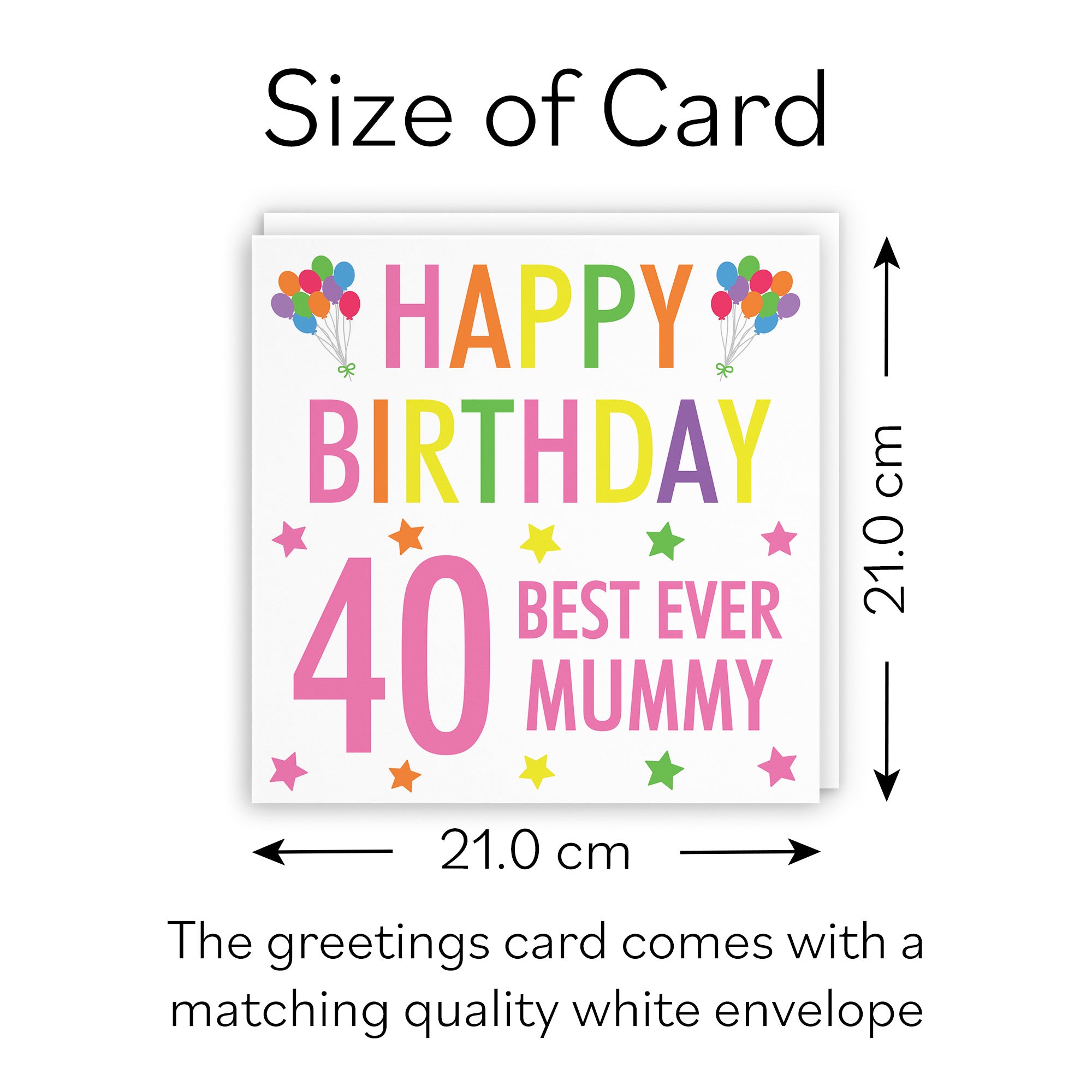 Large Mummy 40th Birthday Card Colourful - Default Title (B0BBMXP1D4)