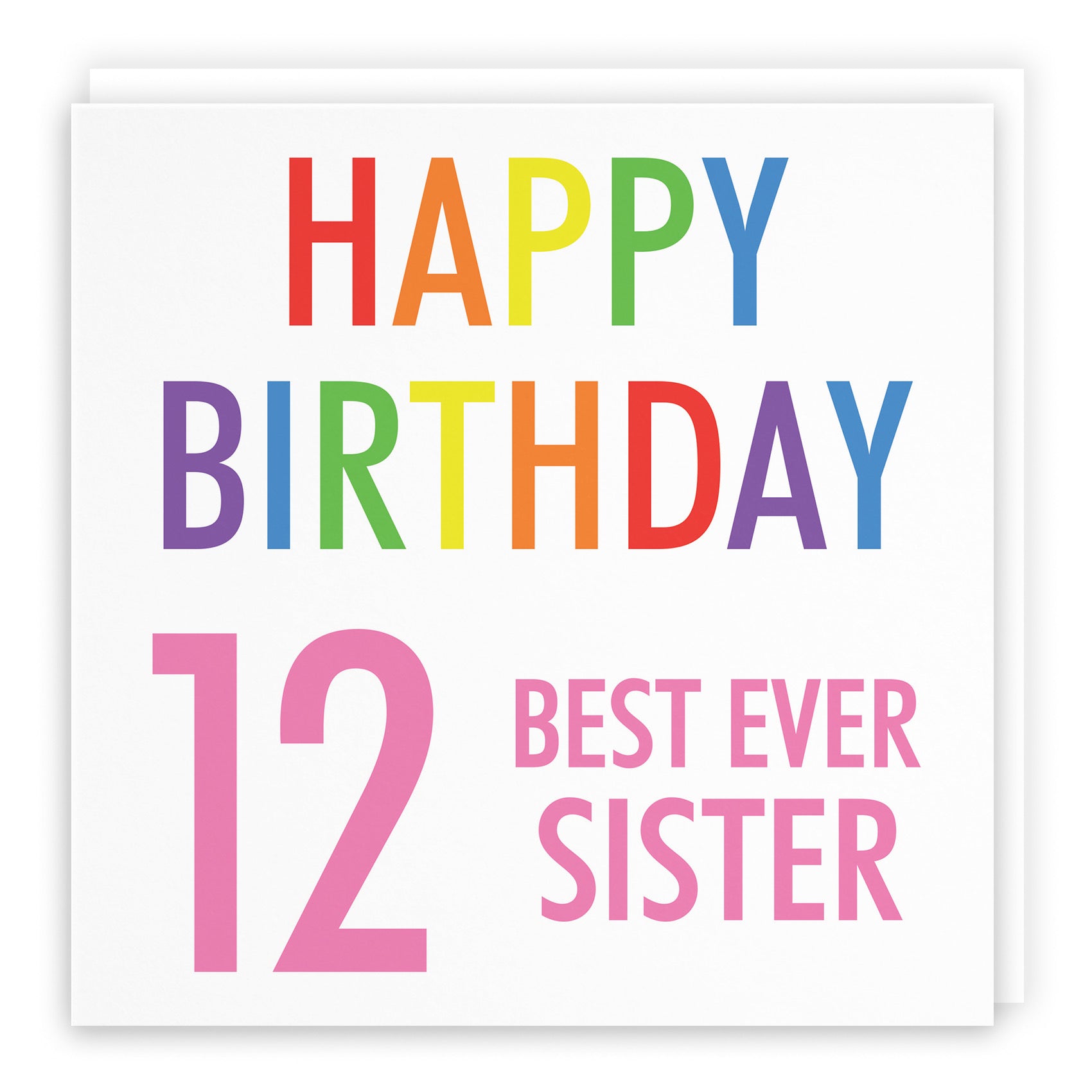 Large Sister 12th Birthday Card Colourful - Default Title (B0BBMY9N4B)