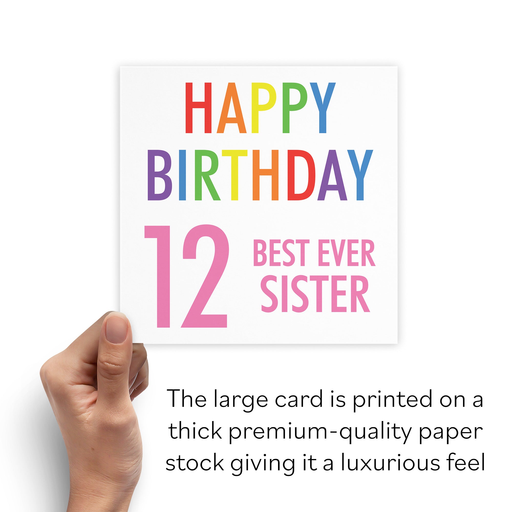 Large Sister 12th Birthday Card Colourful - Default Title (B0BBMY9N4B)