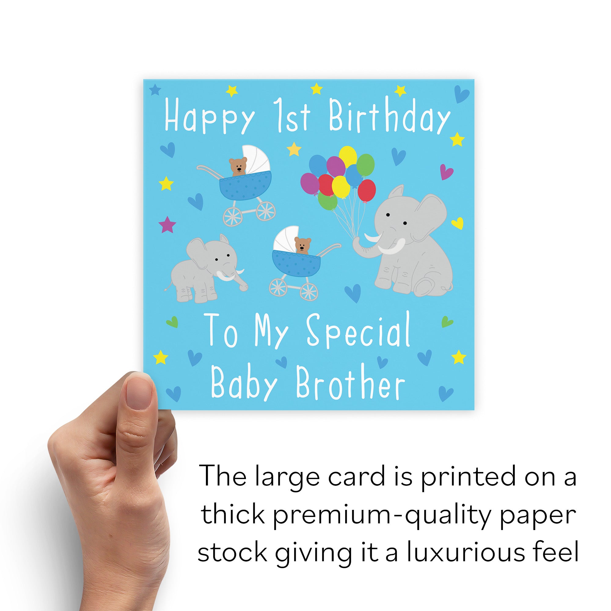 Large Brother 1st Birthday Card Elephants Iconic - Default Title (B0BBNKCD15)