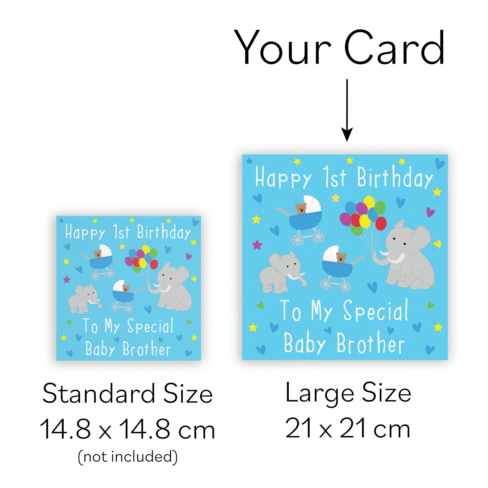 Large Brother 1st Birthday Card Elephants Iconic - Default Title (B0BBNKCD15)