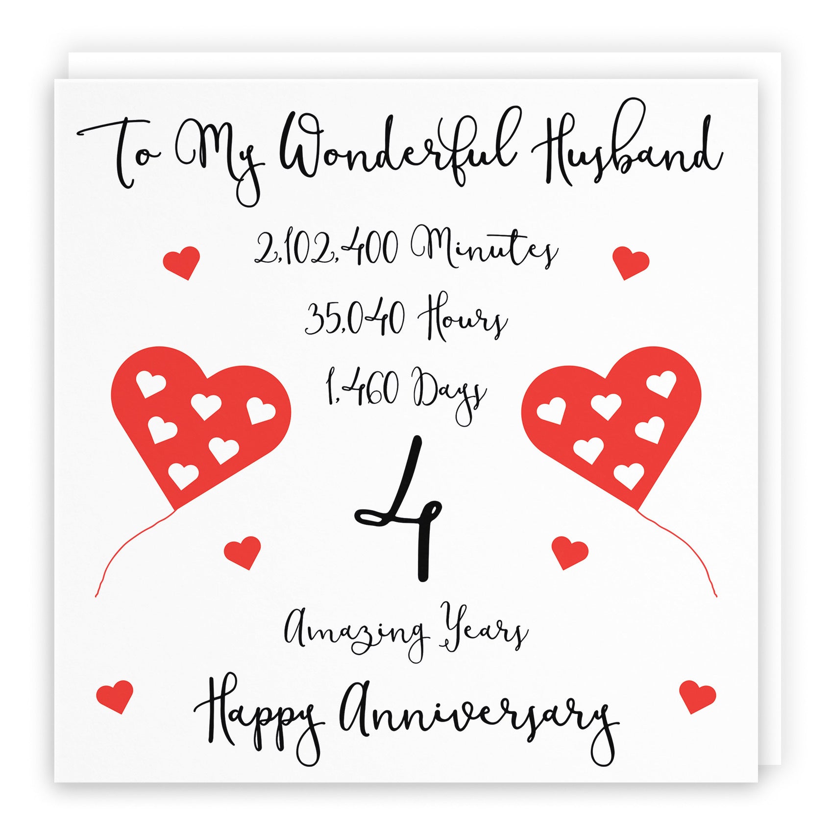 Large Husband 4th Anniversary Card Timeless - Default Title (B0BBRS22WT)