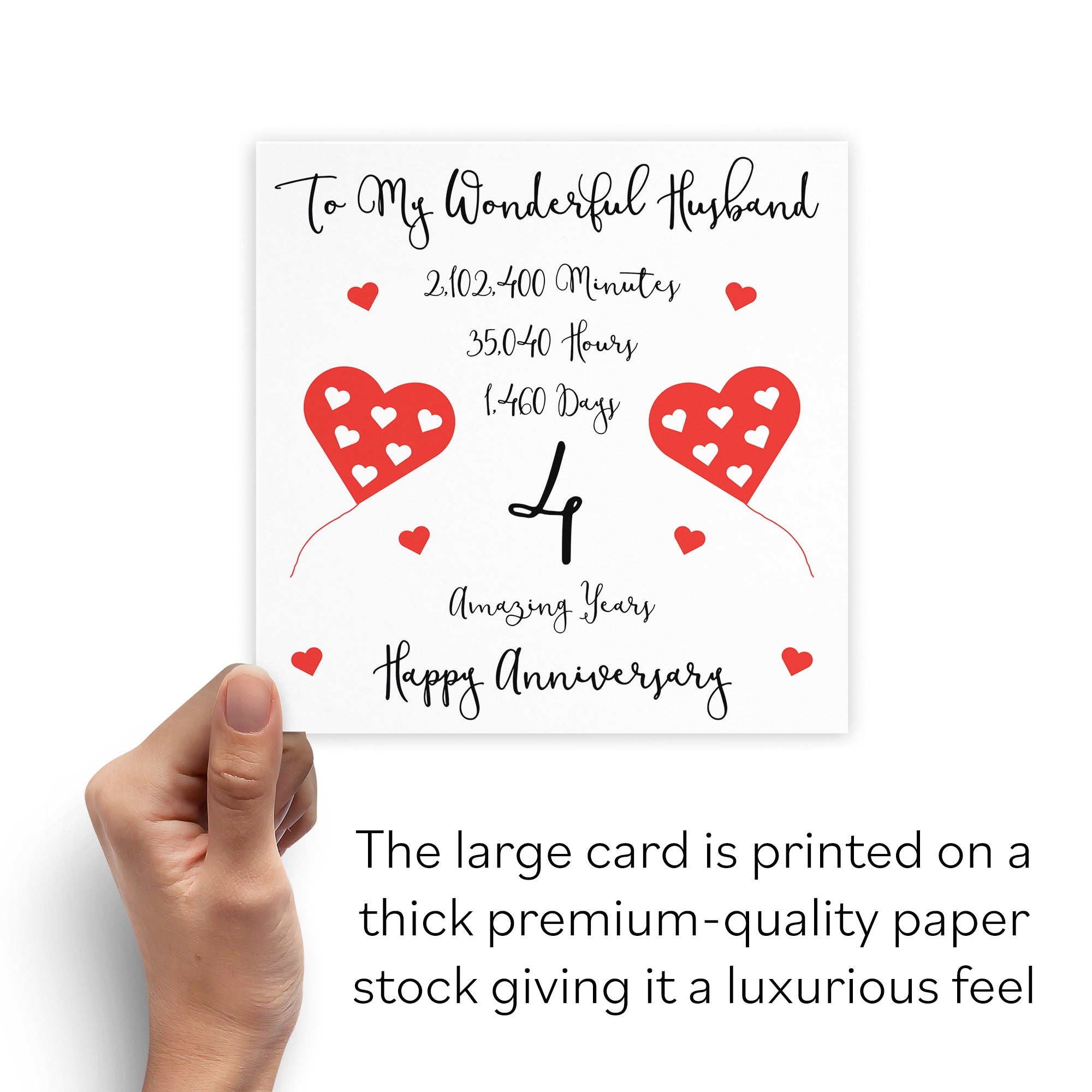 Large Husband 4th Anniversary Card Timeless - Default Title (B0BBRS22WT)