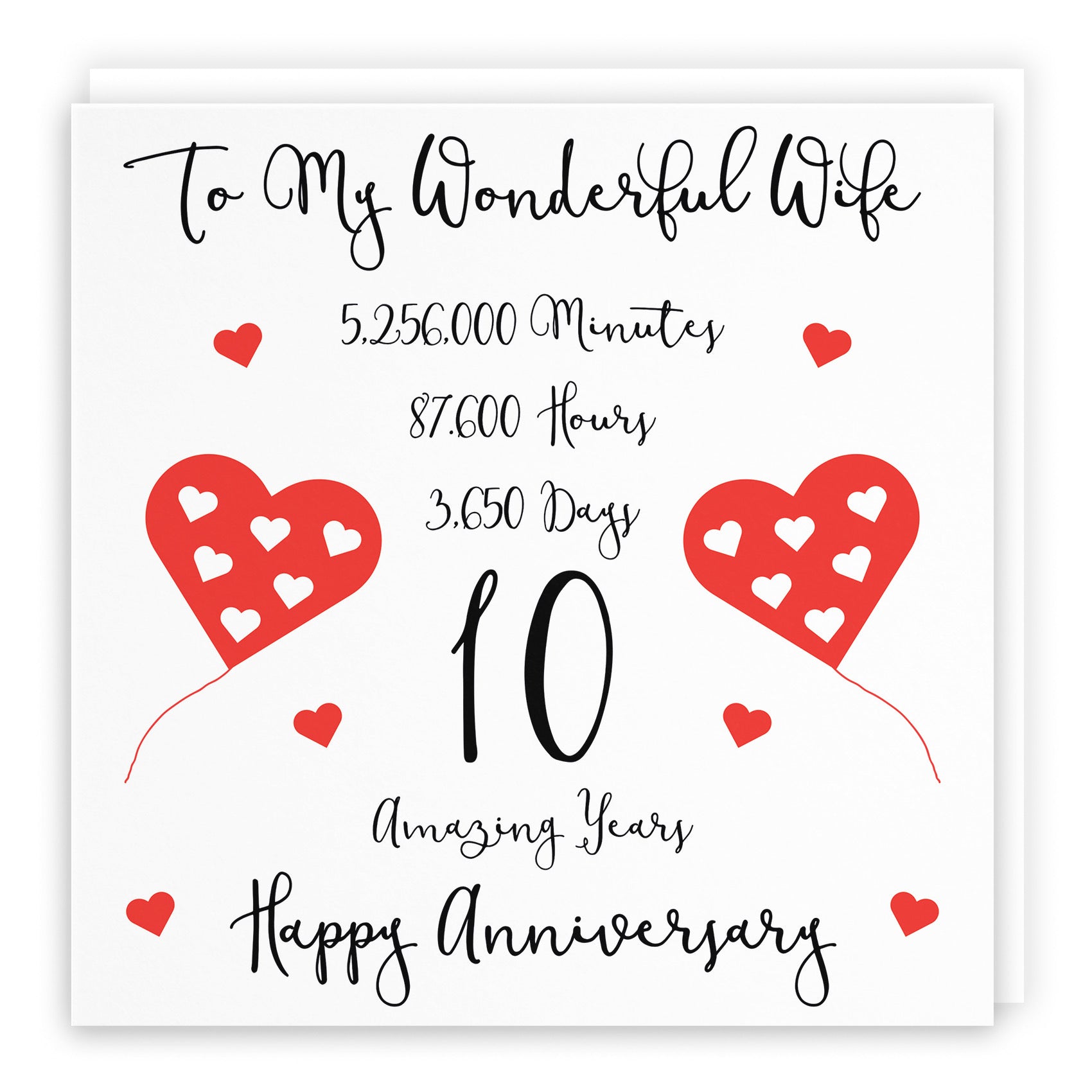 Large Wife 10th Anniversary Card Timeless - Default Title (B0BBRSLWVV)