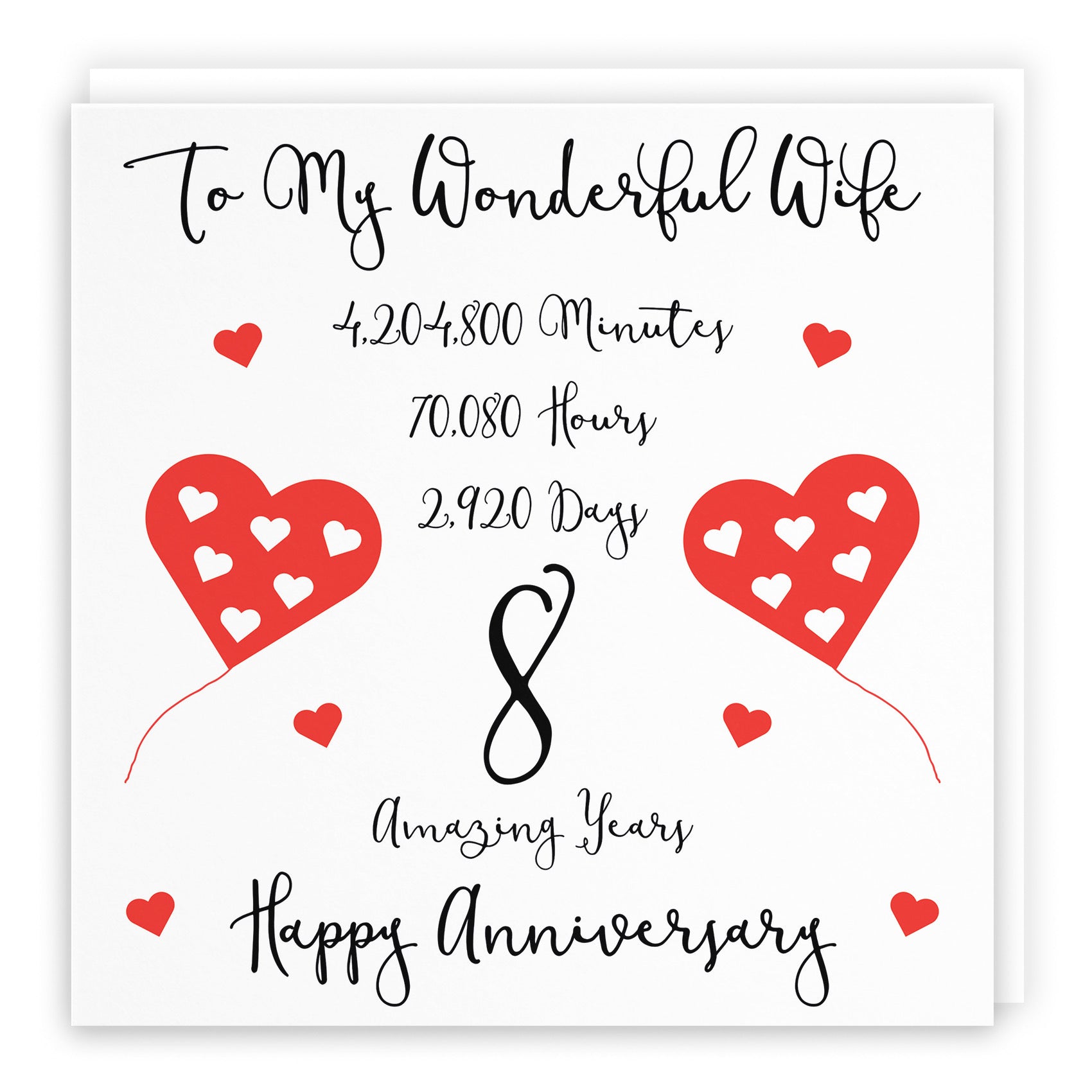 Large Wife 8th Anniversary Card Timeless - Default Title (B0BBRSZ925)