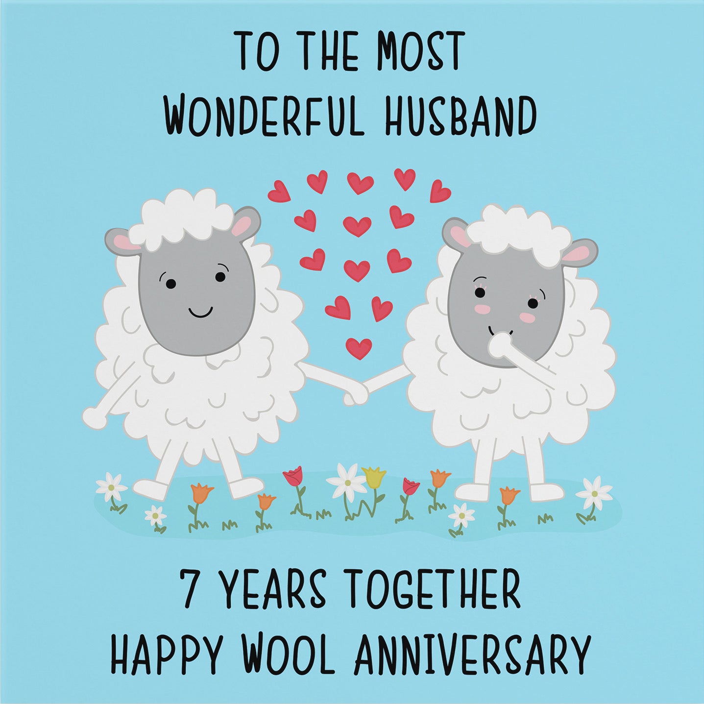 Large Husband 7th Anniversary Card Iconic - Default Title (B0BBRV1949)