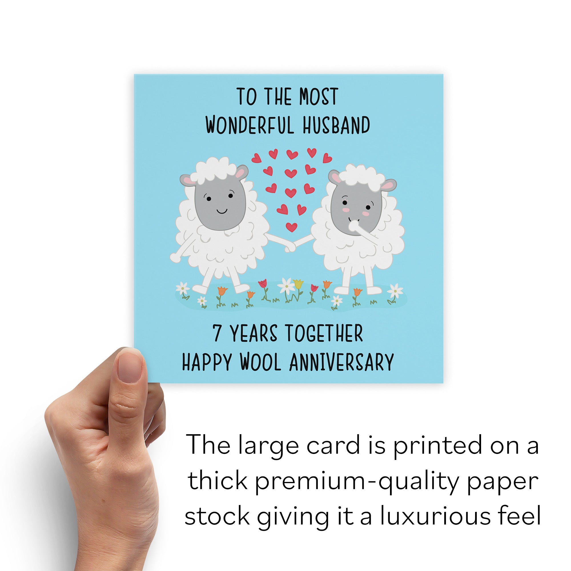 Large Husband 7th Anniversary Card Iconic - Default Title (B0BBRV1949)