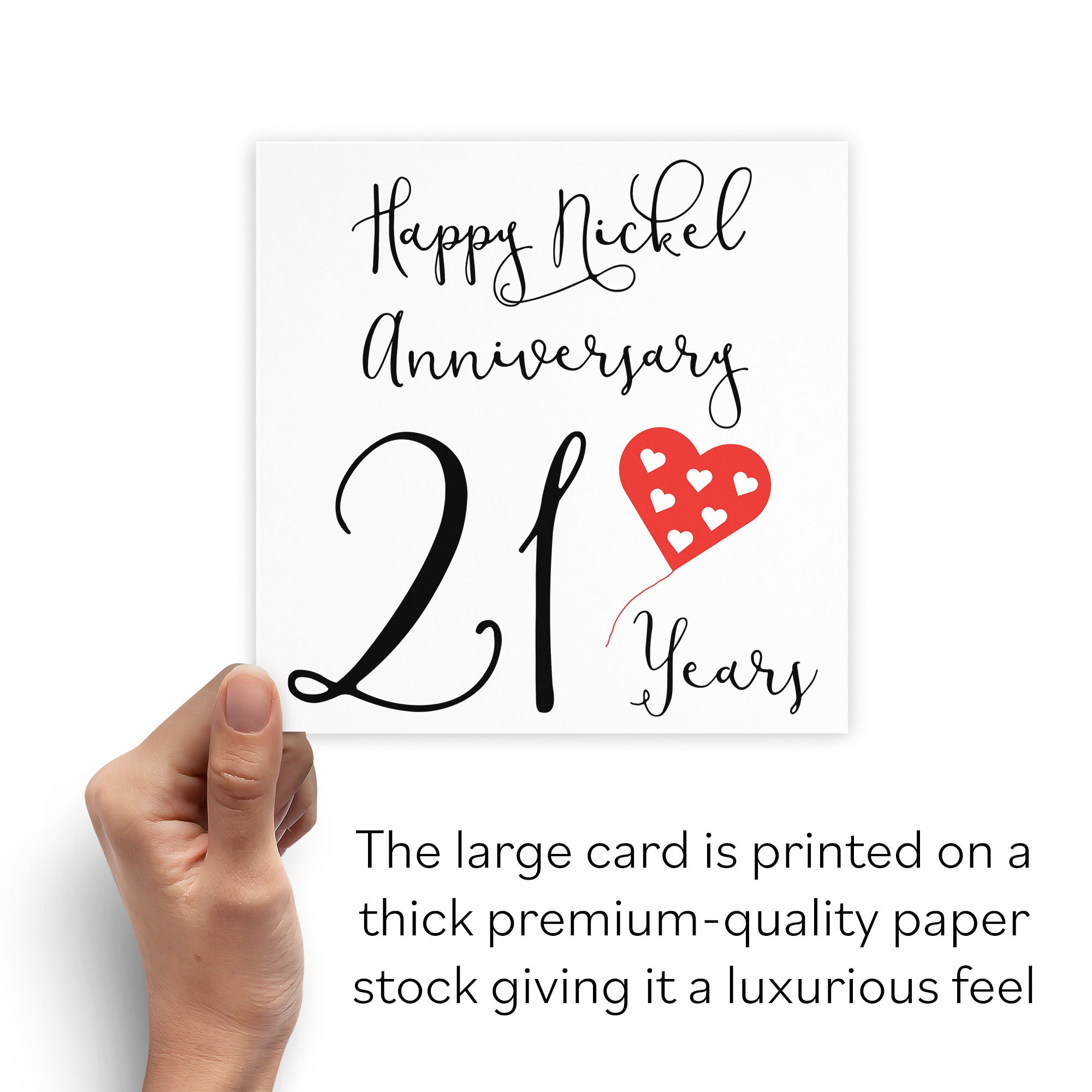 Large 21st Anniversary Card Red Heart - Default Title (B0BBRVM43N)