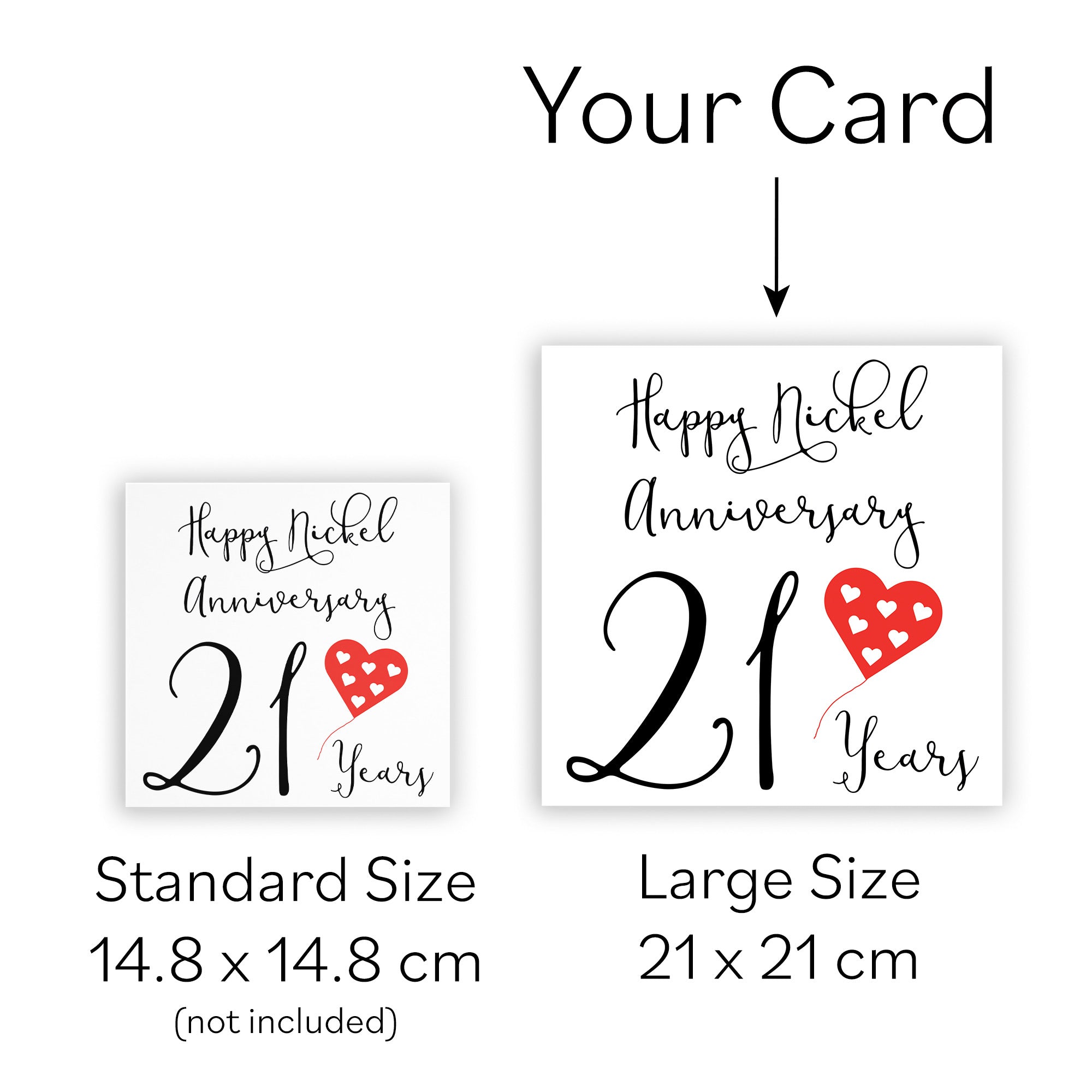 Large 21st Anniversary Card Red Heart - Default Title (B0BBRVM43N)