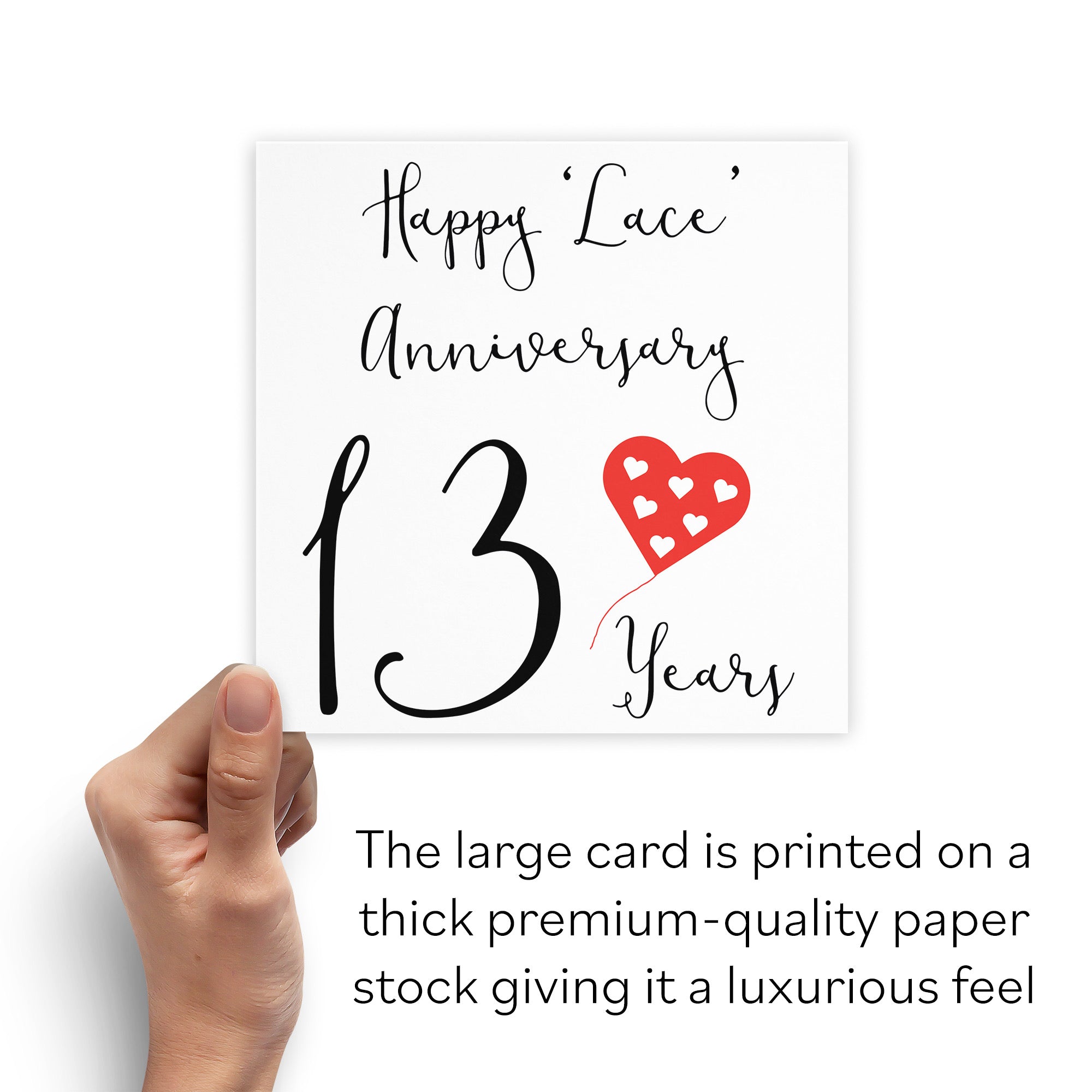 Large 13th Anniversary Card Red Heart - Default Title (B0BBRVX518)