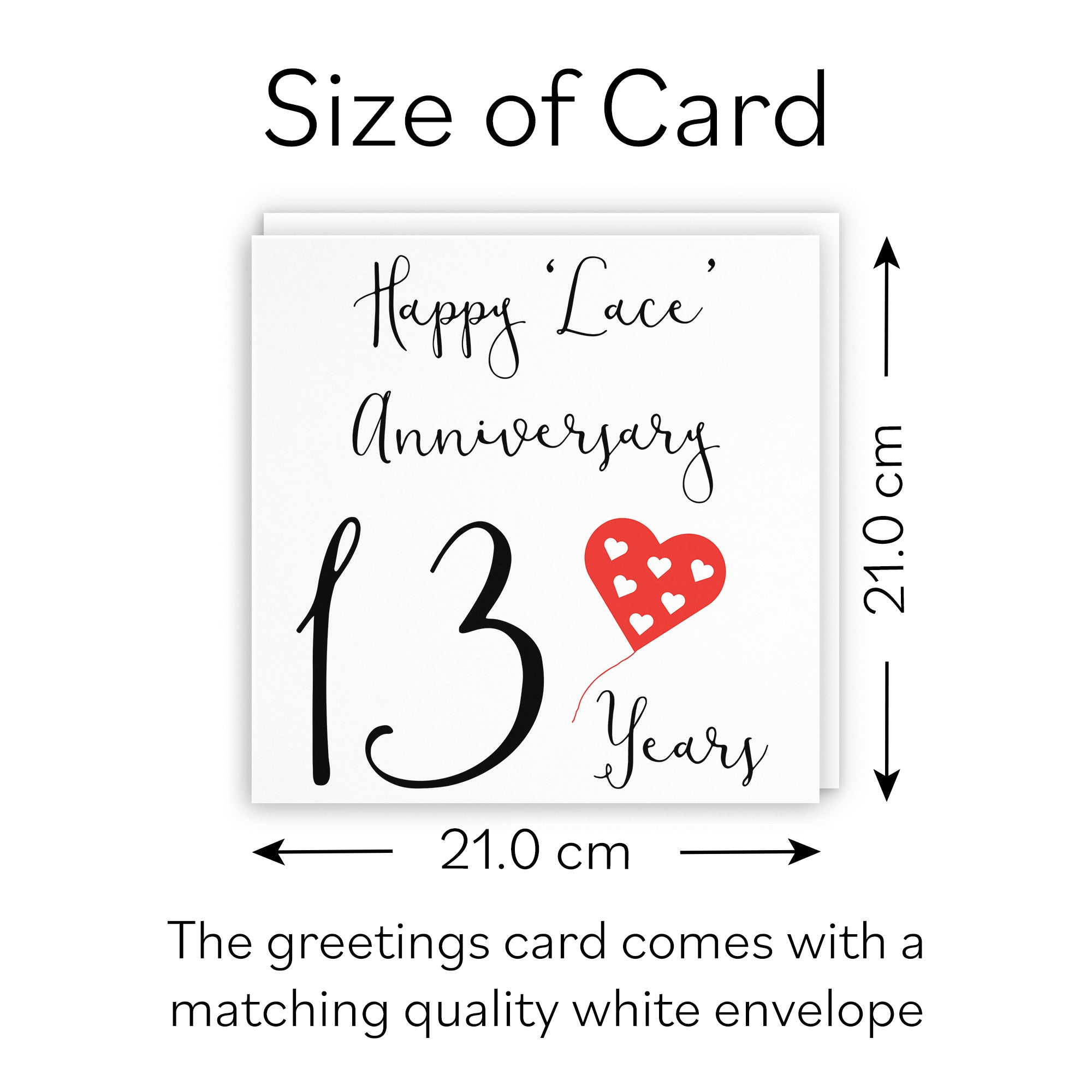 Large 13th Anniversary Card Red Heart - Default Title (B0BBRVX518)