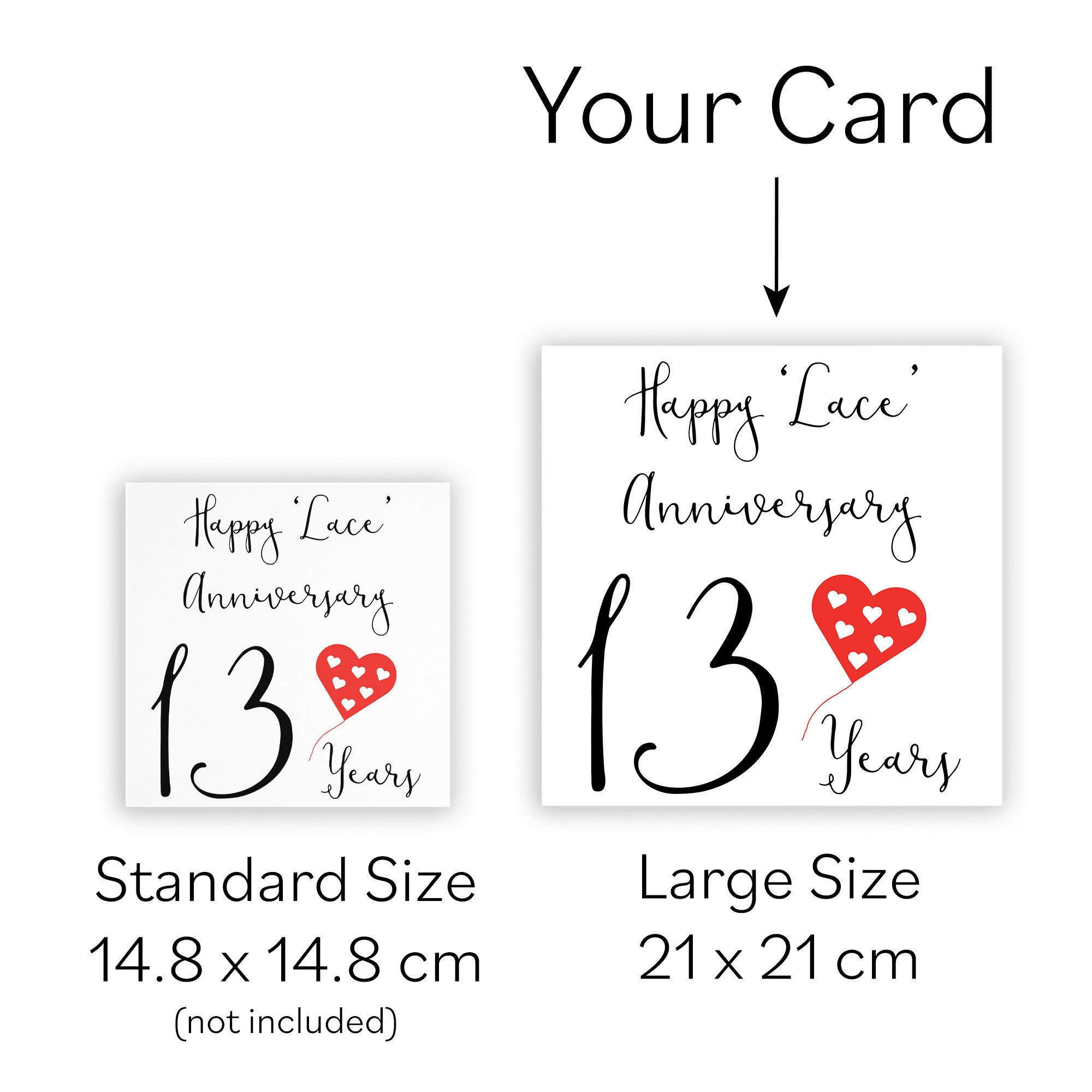 Large 13th Anniversary Card Red Heart - Default Title (B0BBRVX518)