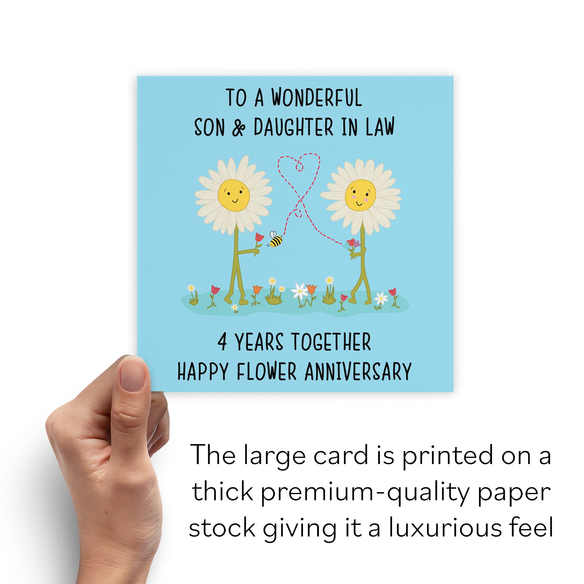 Large Son And Daughter In Law 4th Anniversary Card Iconic - Default Title (B0BBRWH3FS)