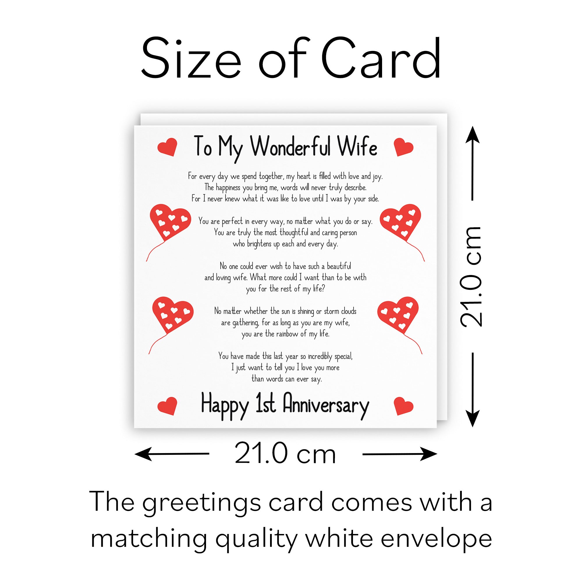 Large Wife 1st Anniversary Card Romantic Verses - Default Title (B0BBRWNK9K)