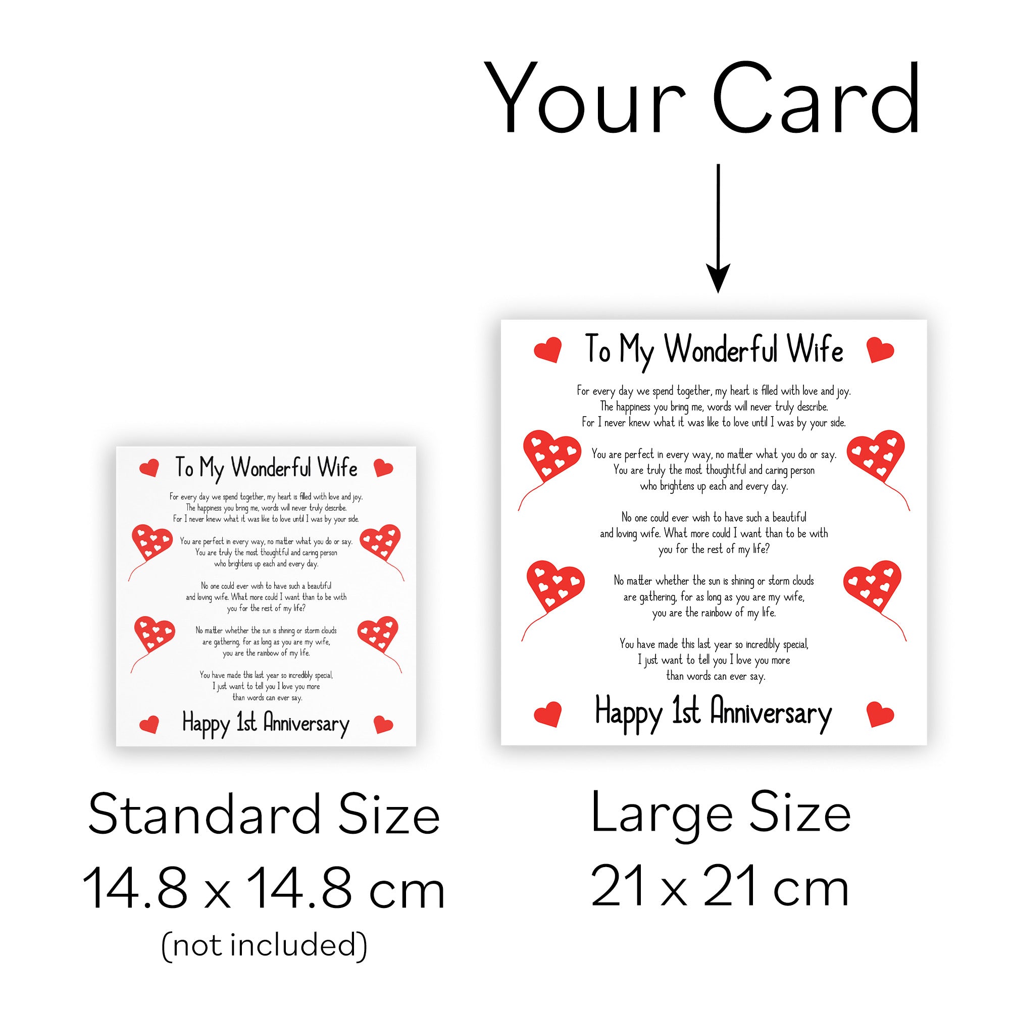 Large Wife 1st Anniversary Card Romantic Verses - Default Title (B0BBRWNK9K)