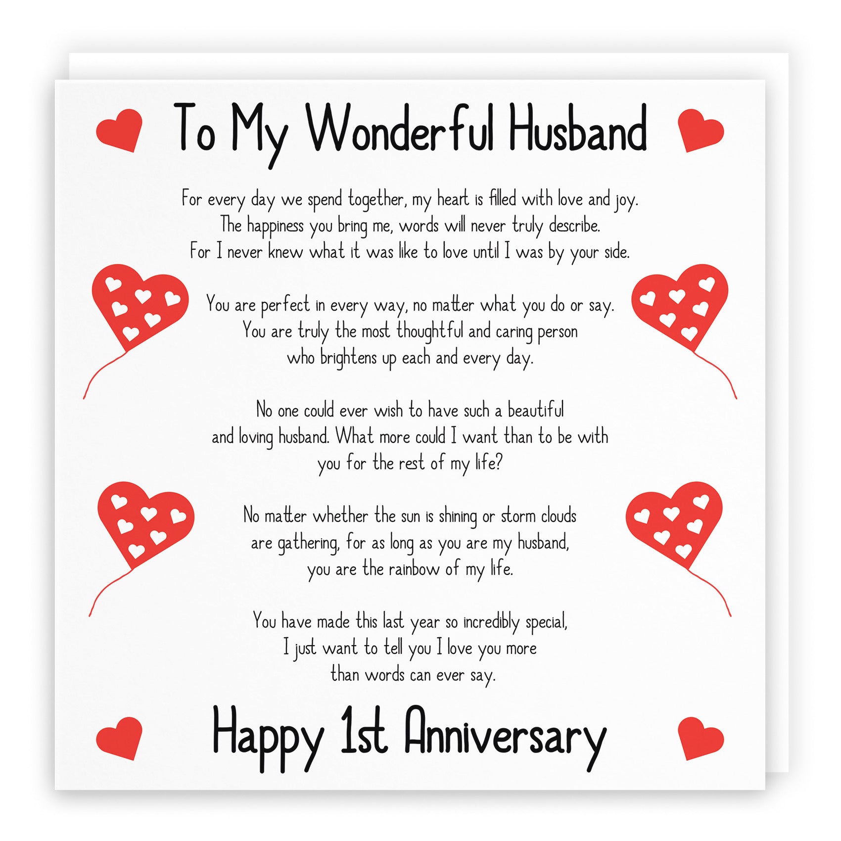 Large Husband 1st Anniversary Card Romantic Verses - Default Title (B0BBRWRMBG)