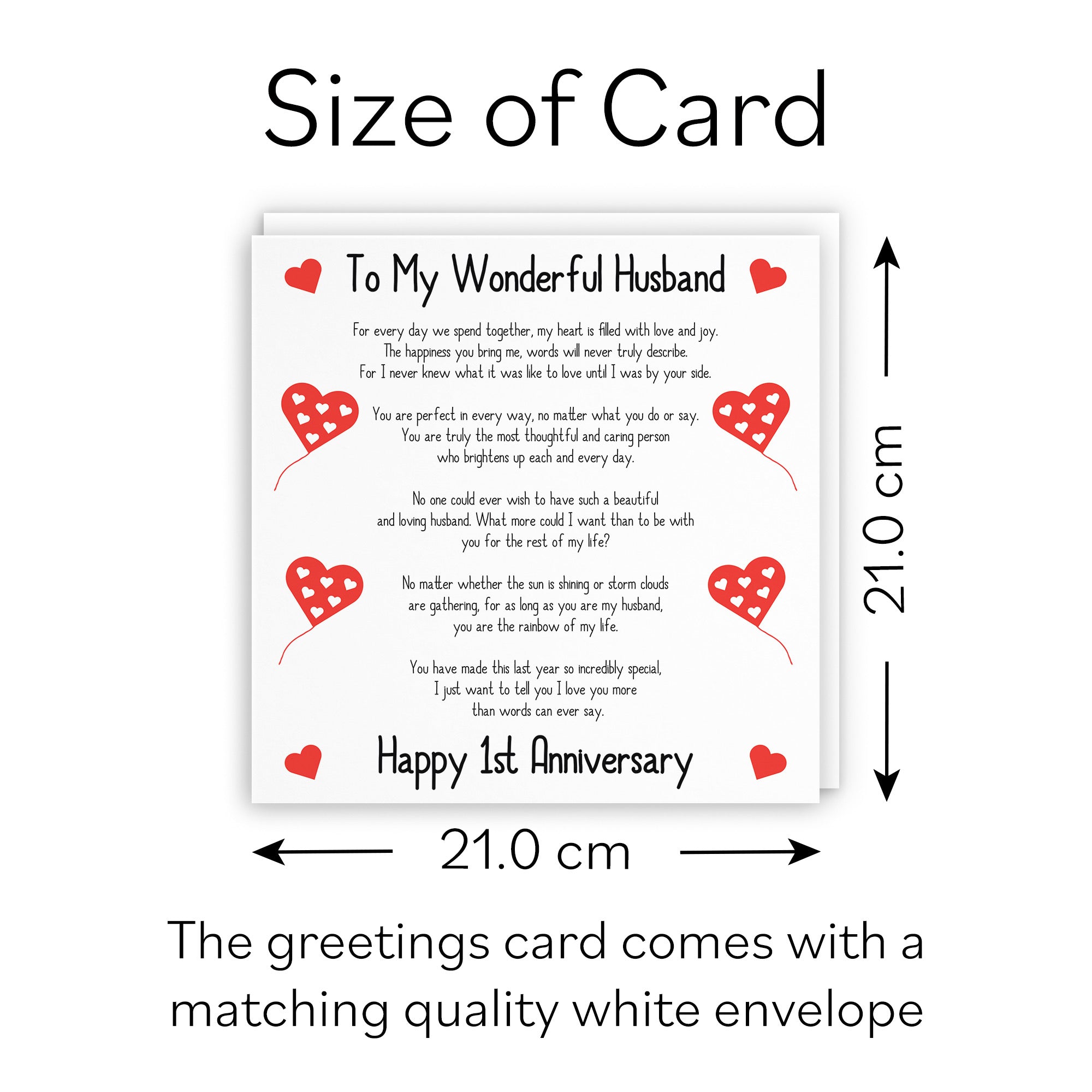 Large Husband 1st Anniversary Card Romantic Verses - Default Title (B0BBRWRMBG)