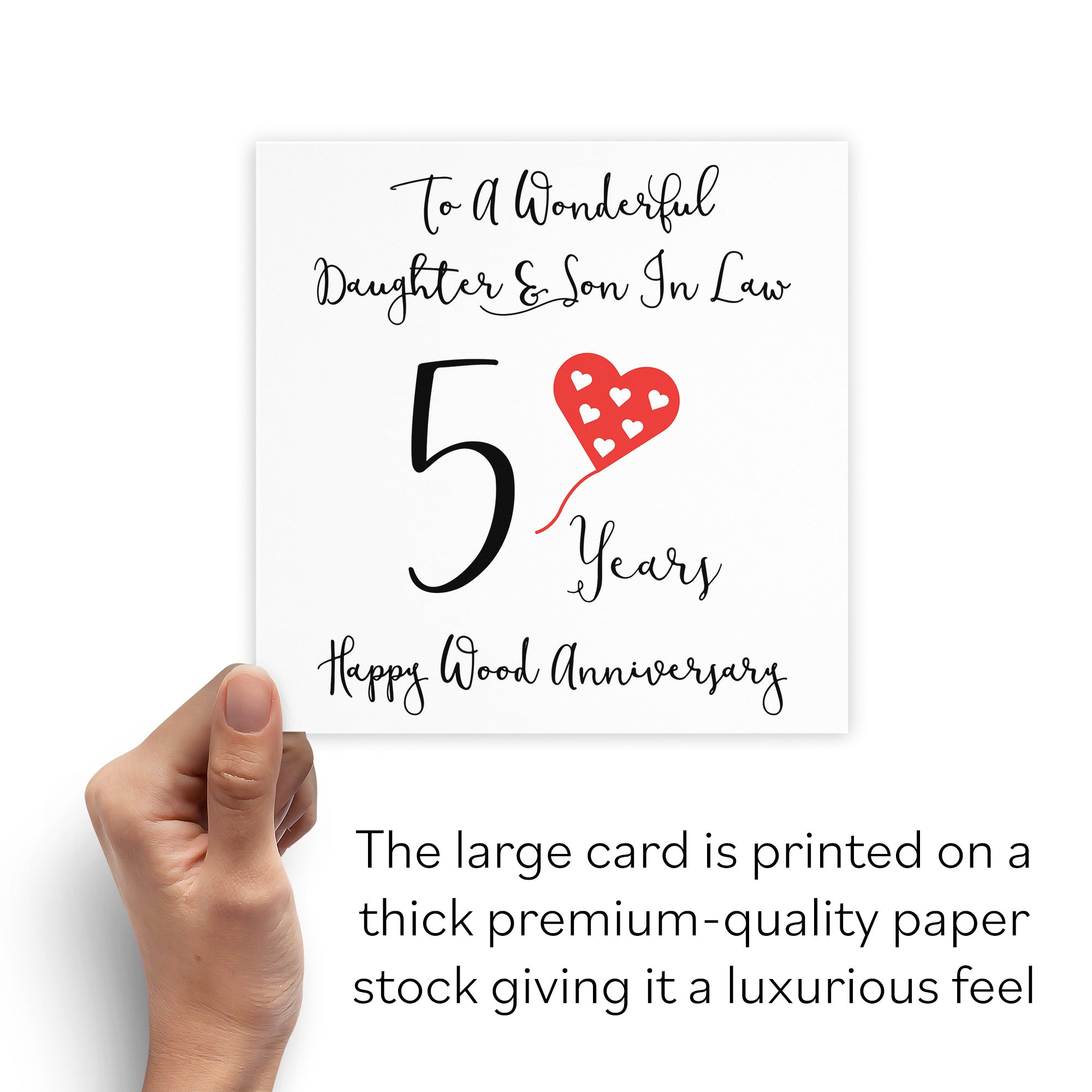 Large Daughter And Son In Law 5th Anniversary Card Love Heart - Default Title (B0BBRWV4ZB)