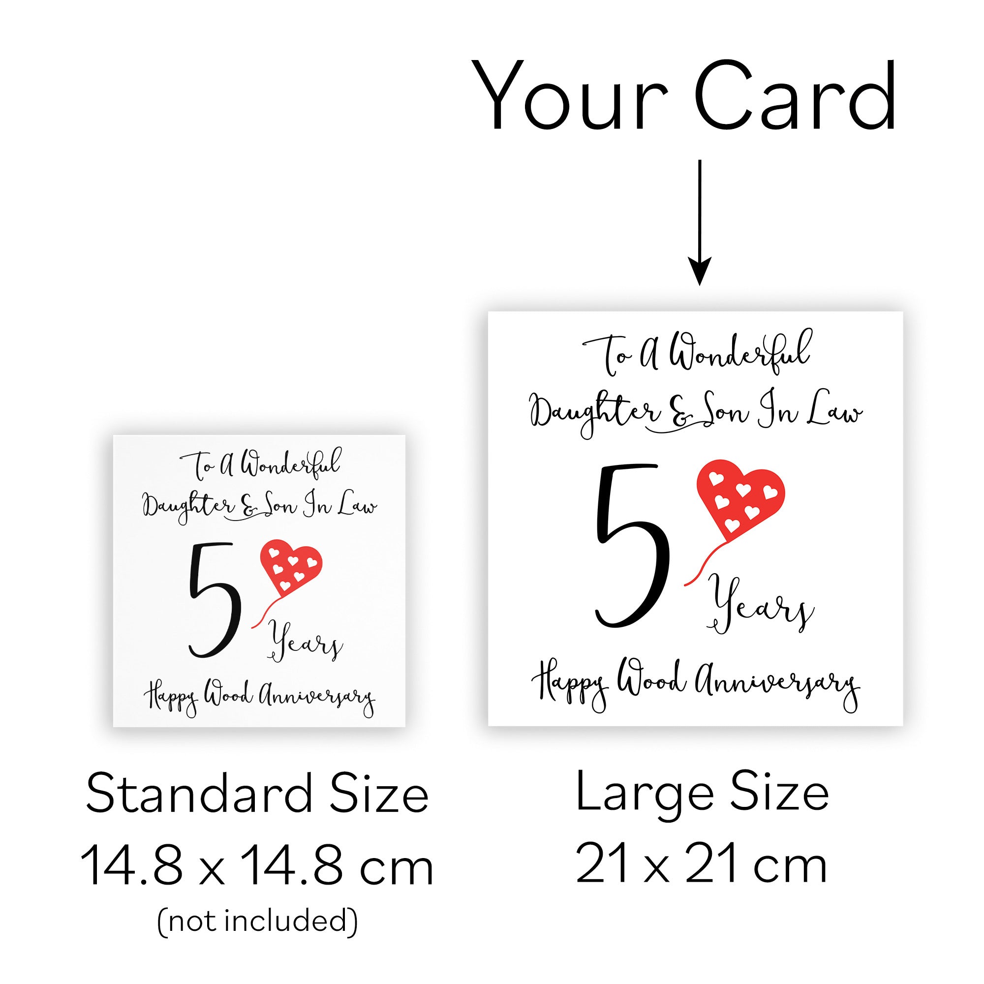 Large Daughter And Son In Law 5th Anniversary Card Love Heart - Default Title (B0BBRWV4ZB)