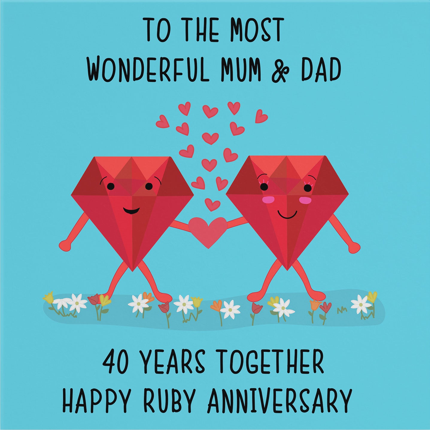 Large Mum And Dad 40th Anniversary Card Iconic - Default Title (B0BBRWWHNZ)