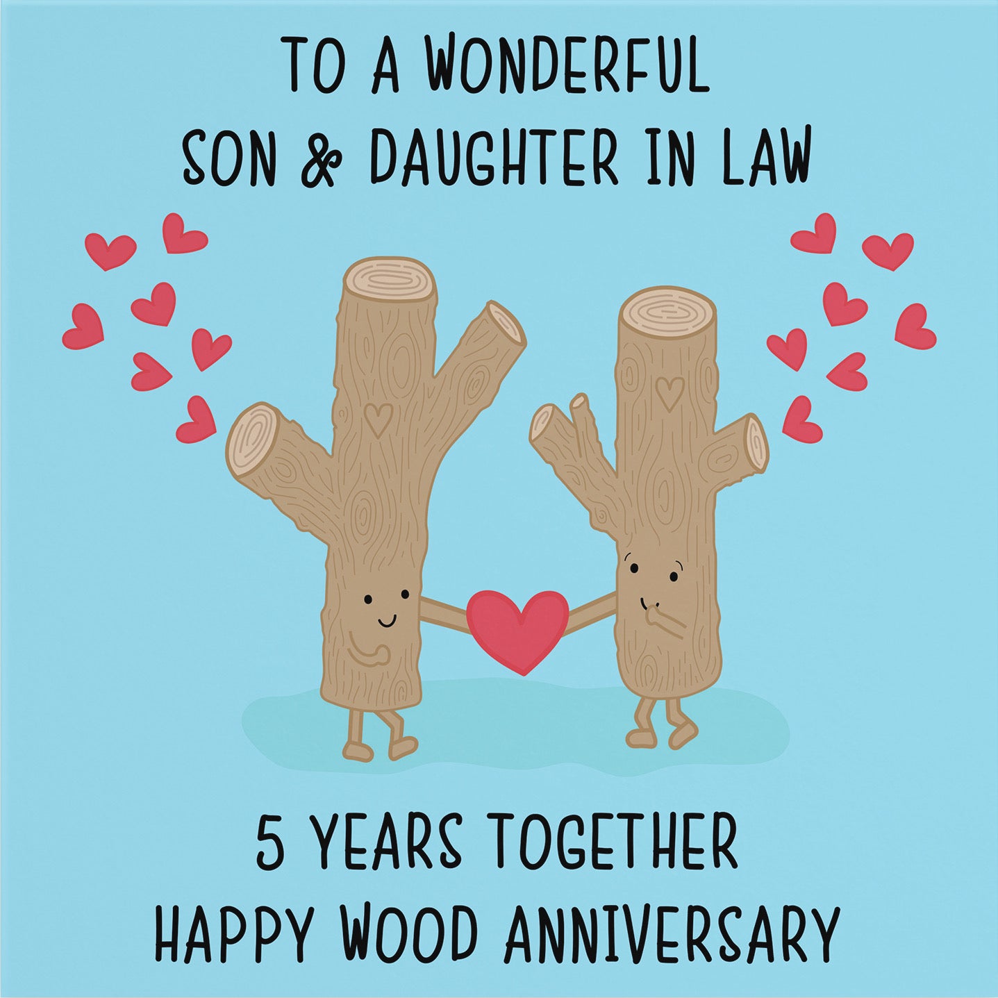 Large Son And Daughter In Law 5th Anniversary Card Iconic - Default Title (B0BBRX6RQ3)