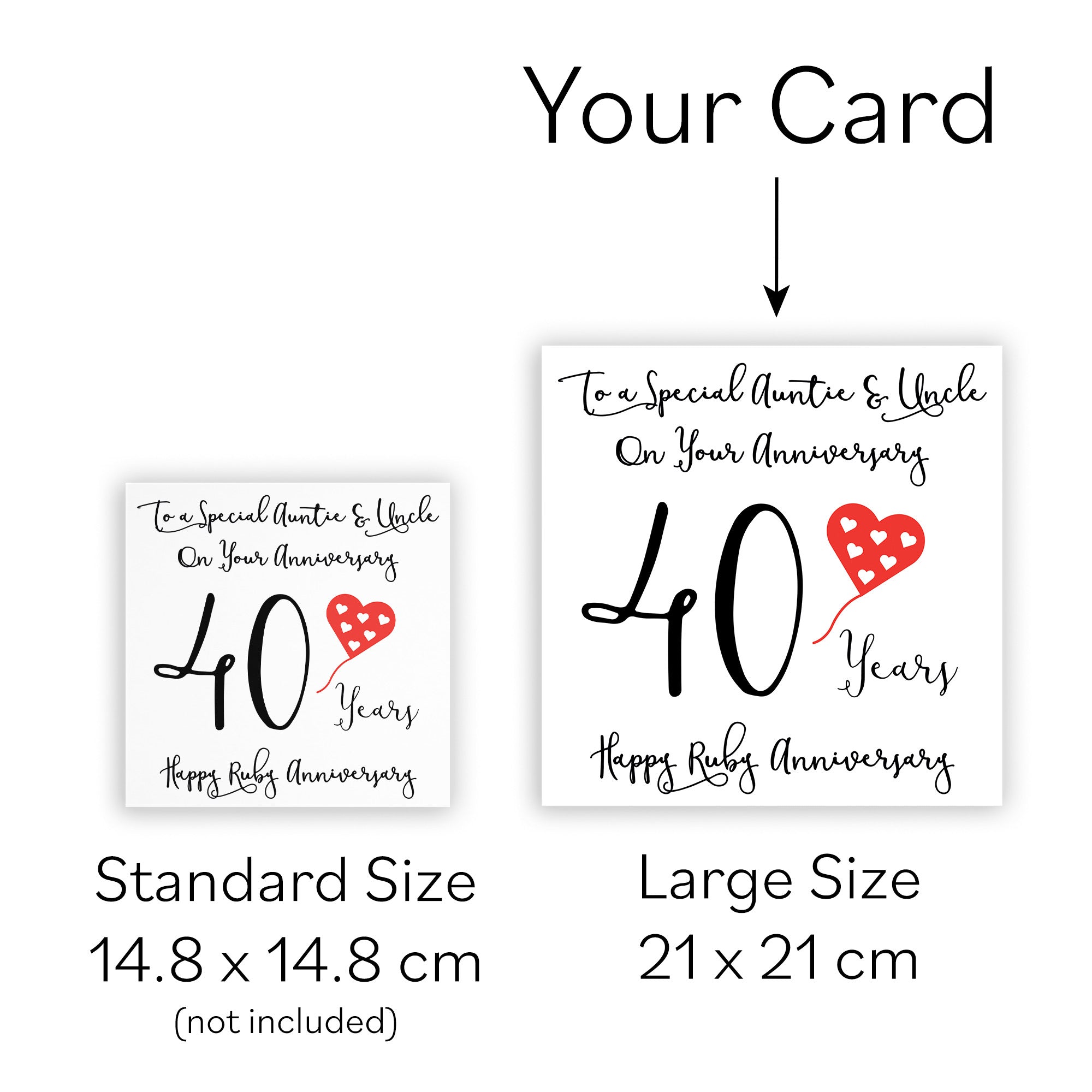 Large Auntie And Uncle 40th Anniversary Card Love Heart - Default Title (B0BBRXNRSW)