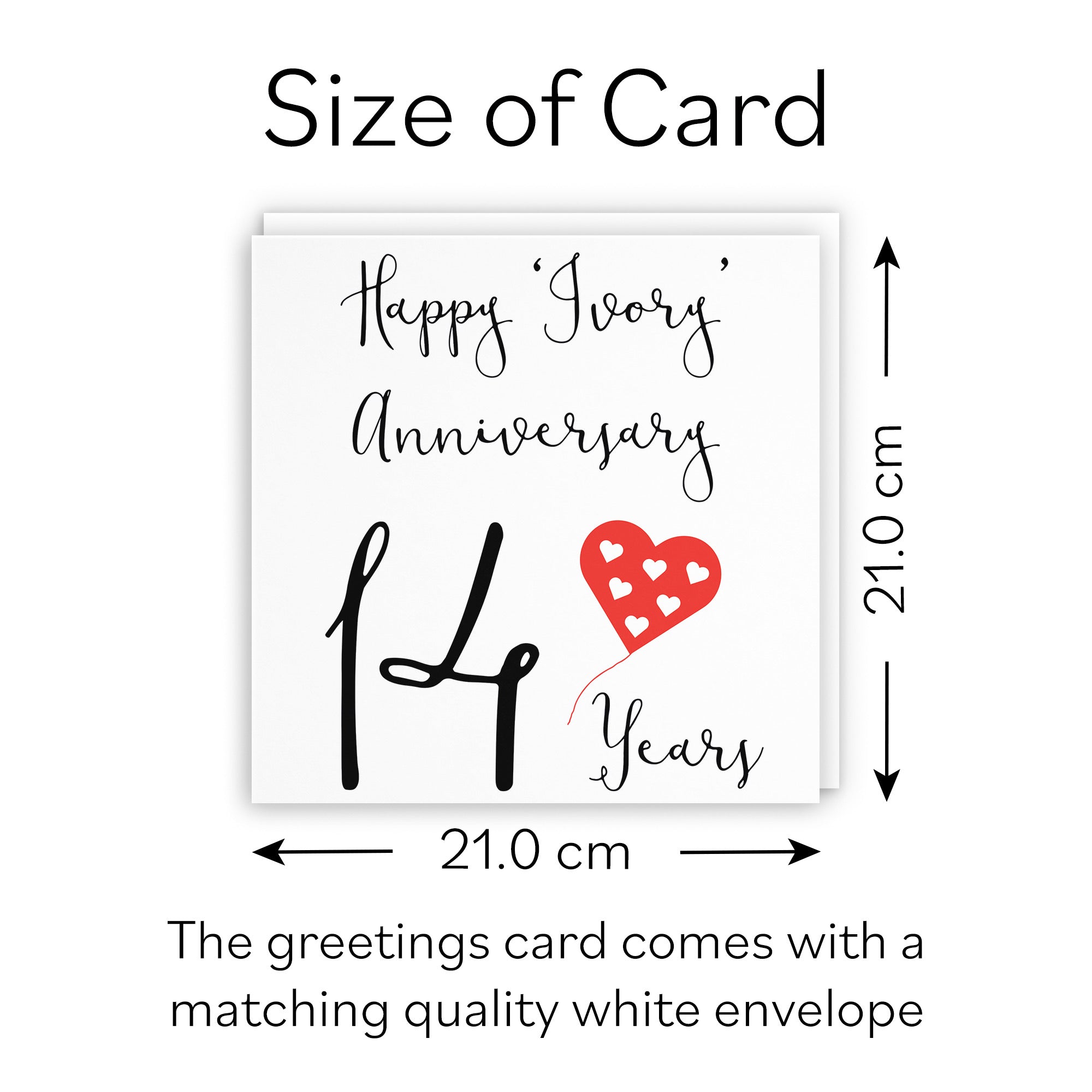 Large 14th Anniversary Card Red Heart - Default Title (B0BBRXVF3V)