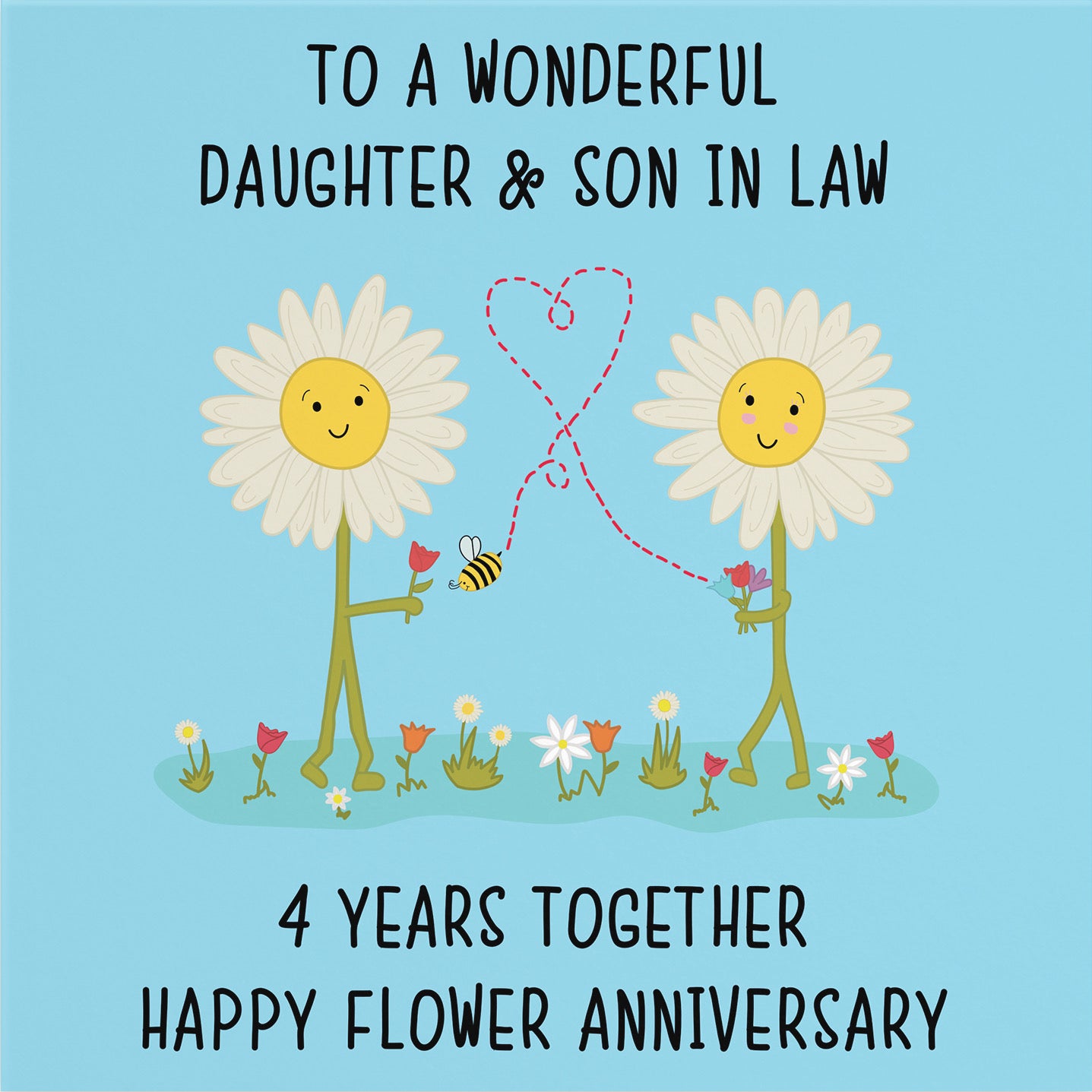 Large Daughter And Son In Law 4th Anniversary Card Iconic - Default Title (B0BBRY77PY)