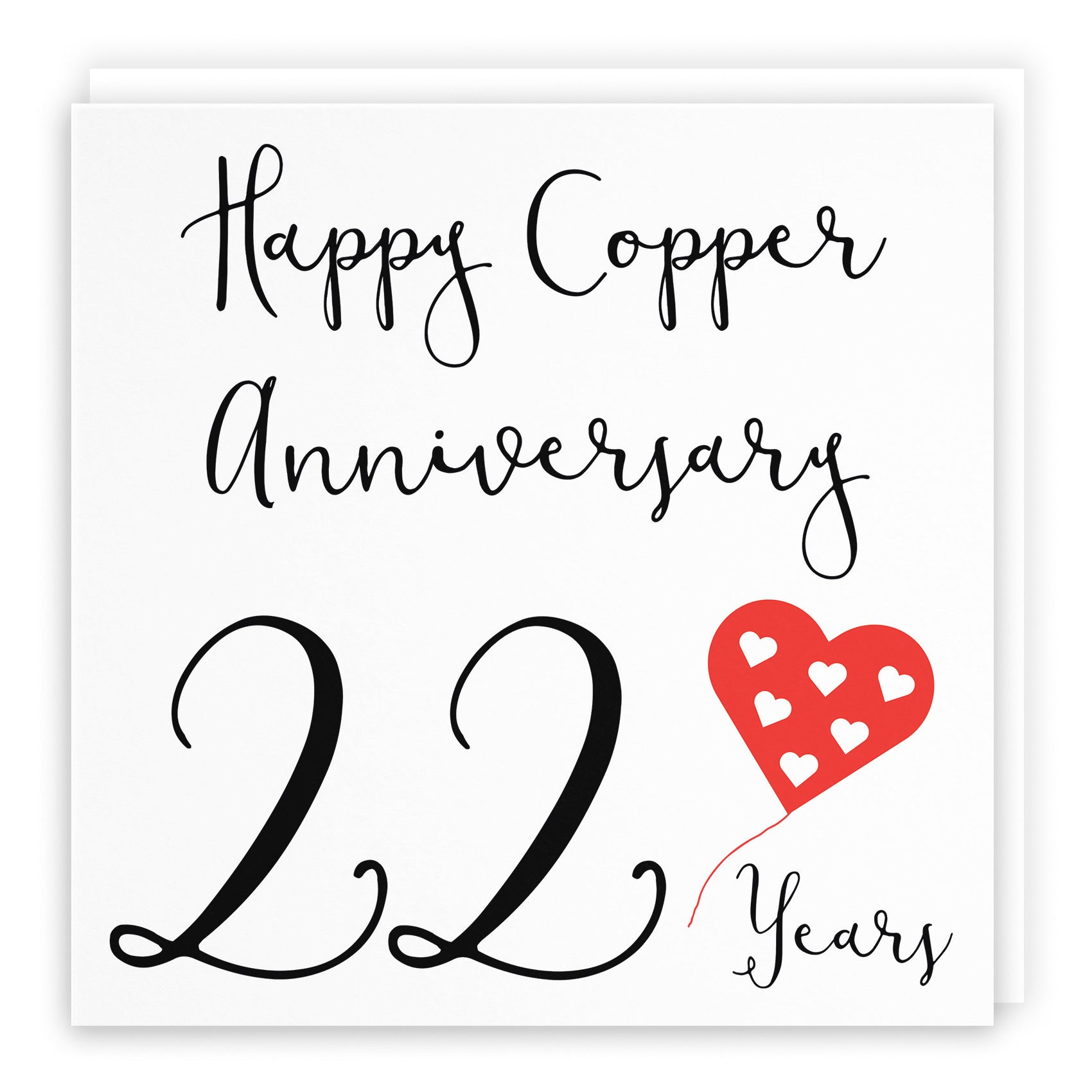 Large 22nd Anniversary Card Red Heart - Default Title (B0BBRYDGBP)