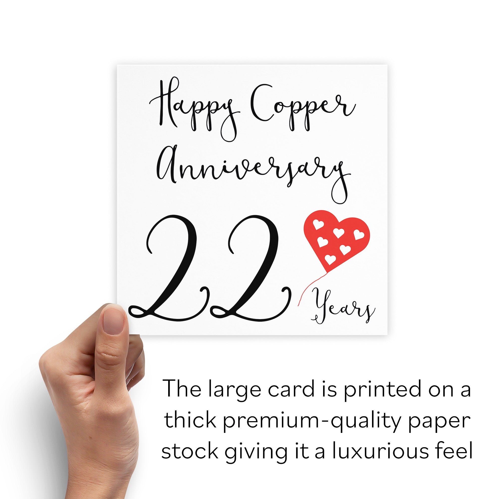 Large 22nd Anniversary Card Red Heart - Default Title (B0BBRYDGBP)