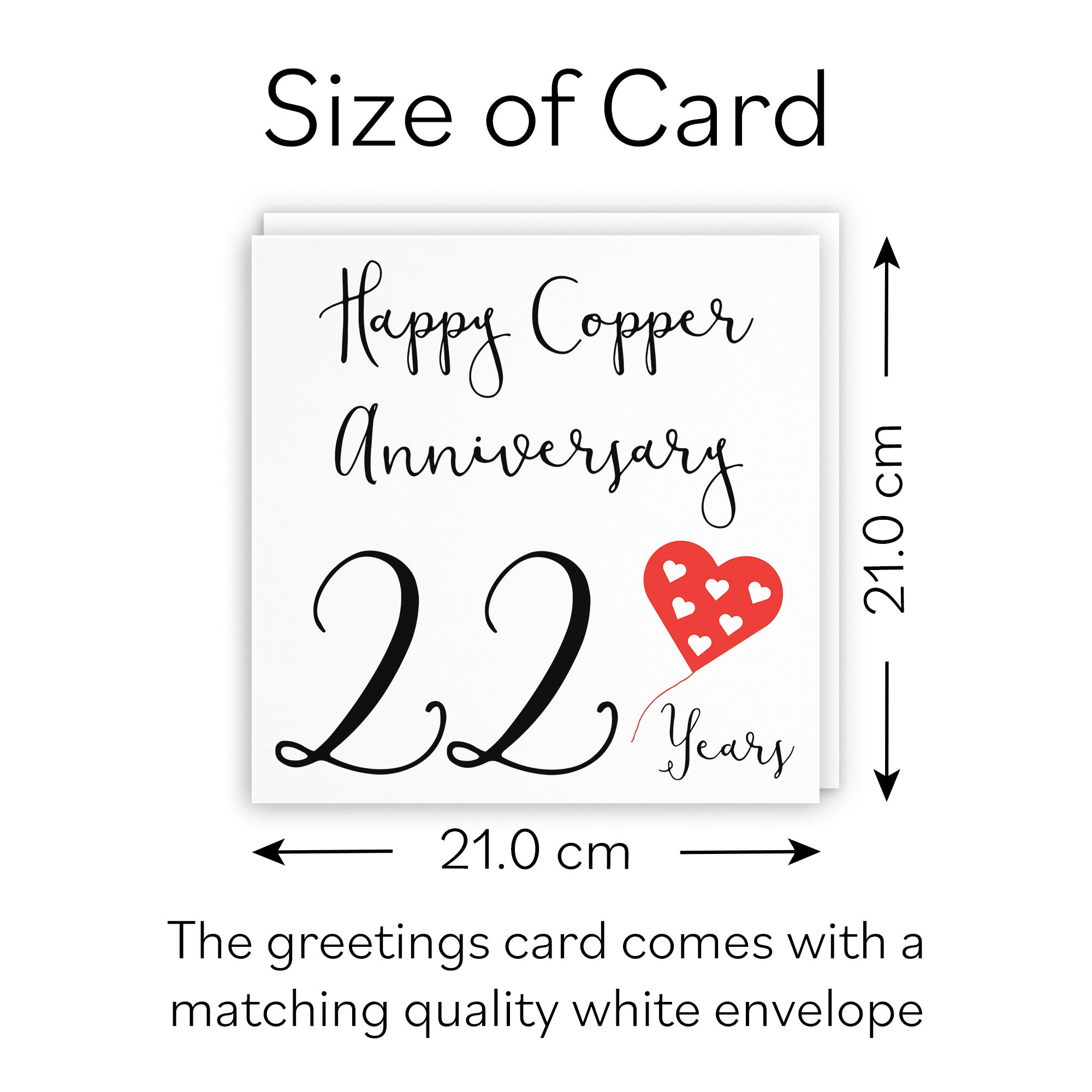 Large 22nd Anniversary Card Red Heart - Default Title (B0BBRYDGBP)