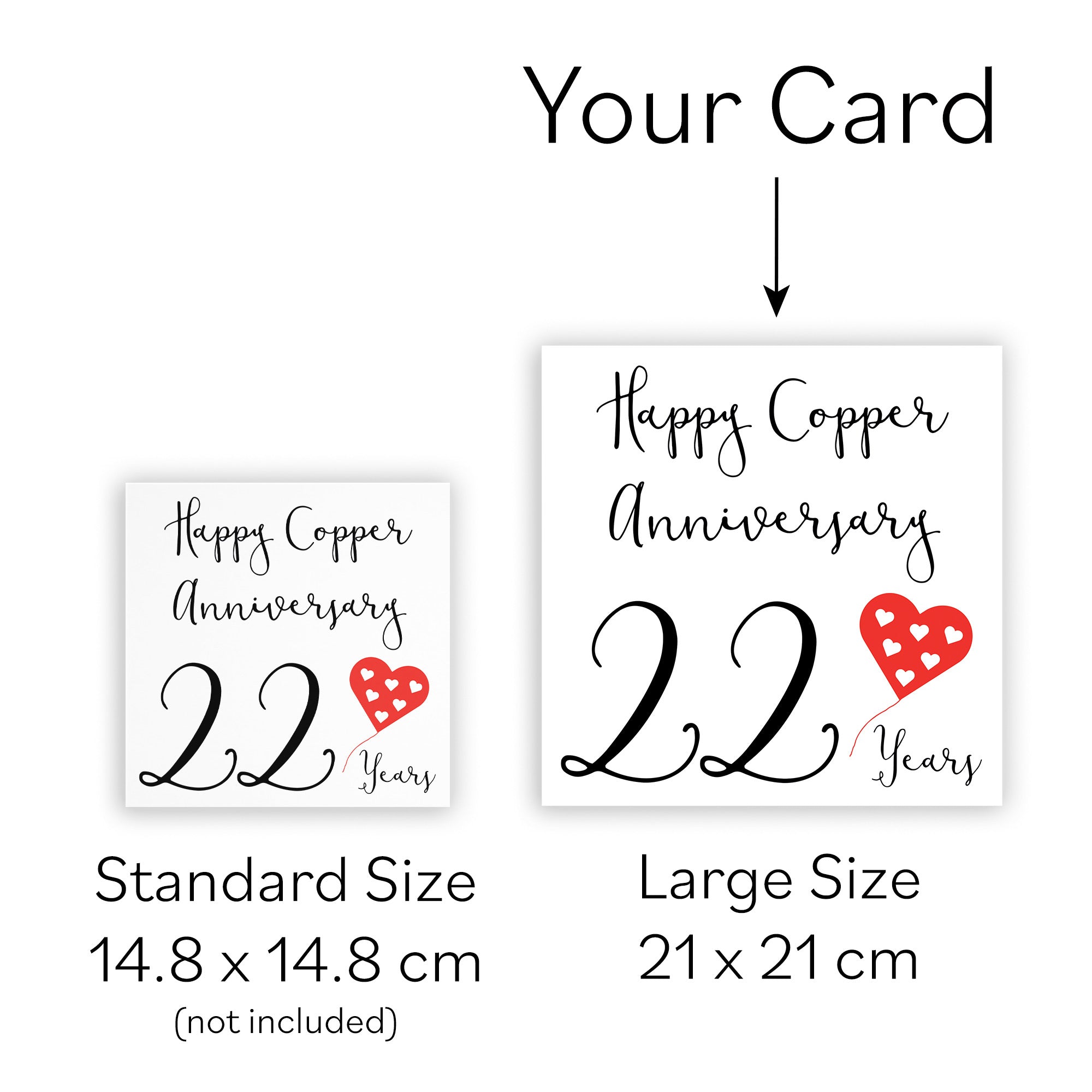 Large 22nd Anniversary Card Red Heart - Default Title (B0BBRYDGBP)