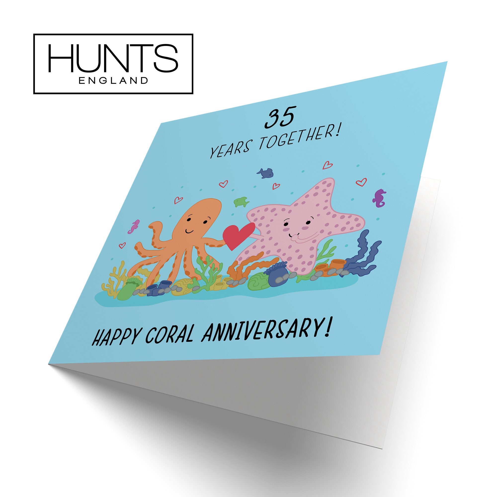 Large 35th Anniversary Card Coral Starfish Iconic - Default Title (B0BBRYFRVB)