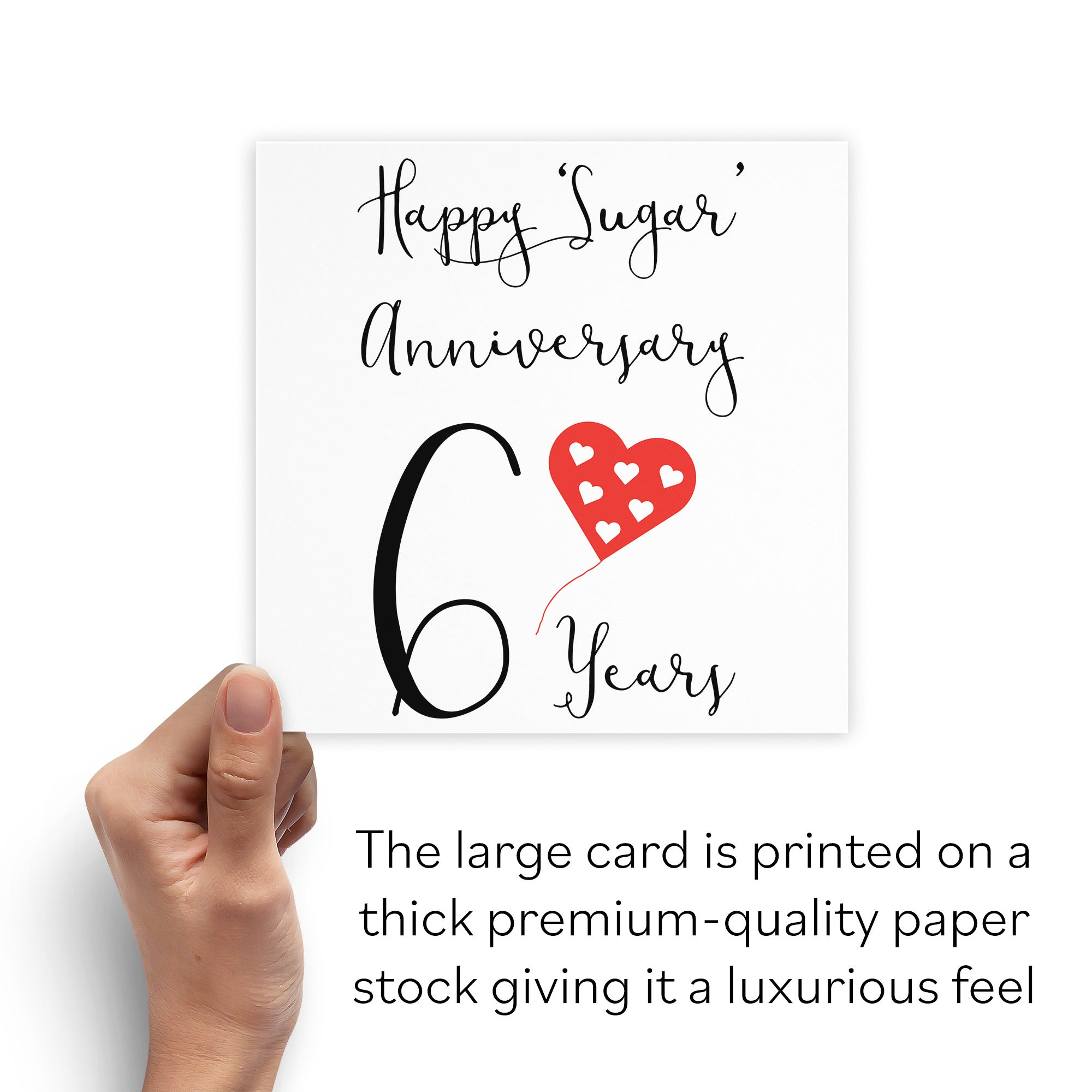 Large 6th Anniversary Card Red Heart - Default Title (B0BBRYJL2B)
